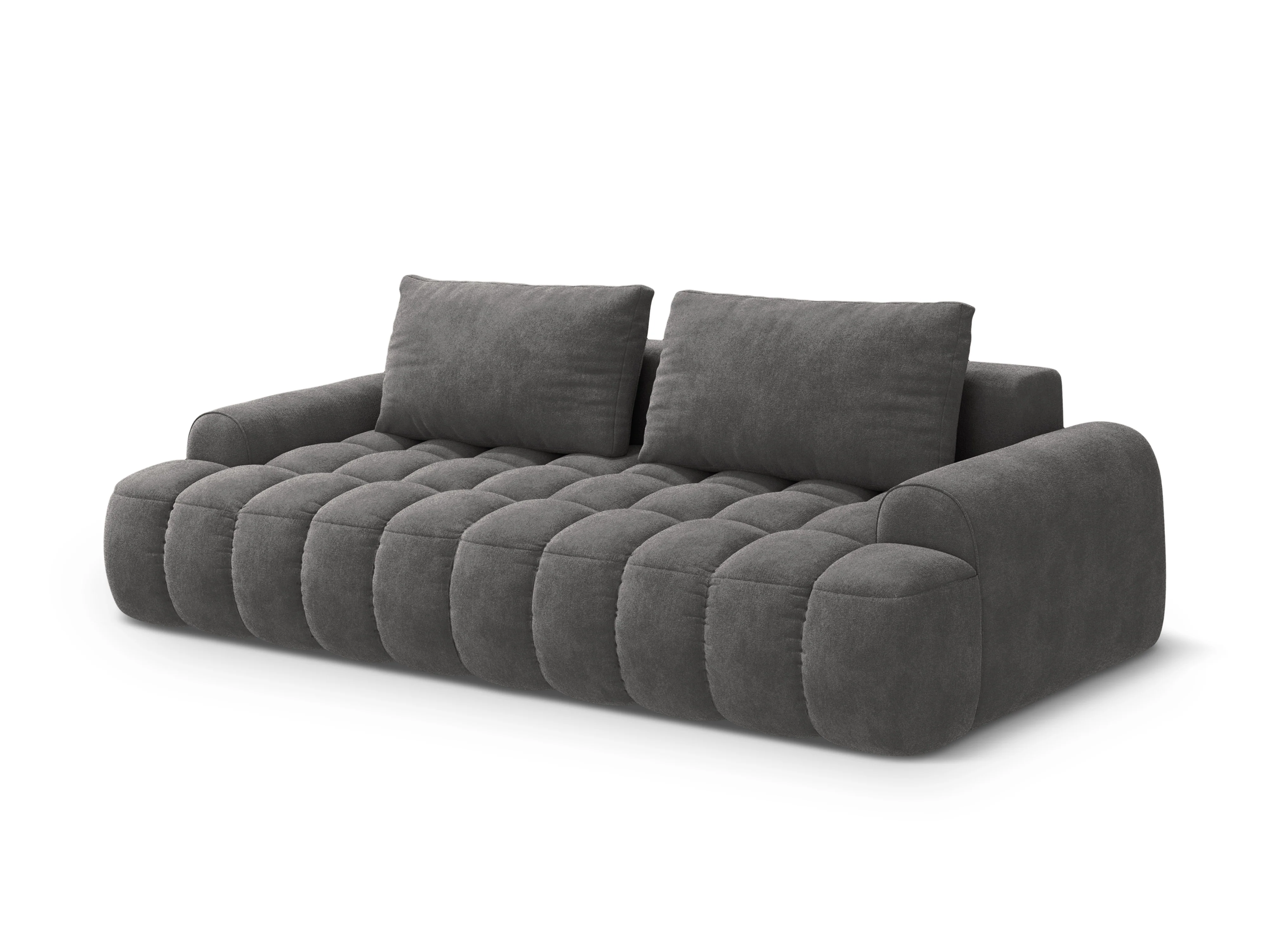 Sofa aksamitna z funkcją spania 4-osobowa LINZ ciemnoszary - Image 5