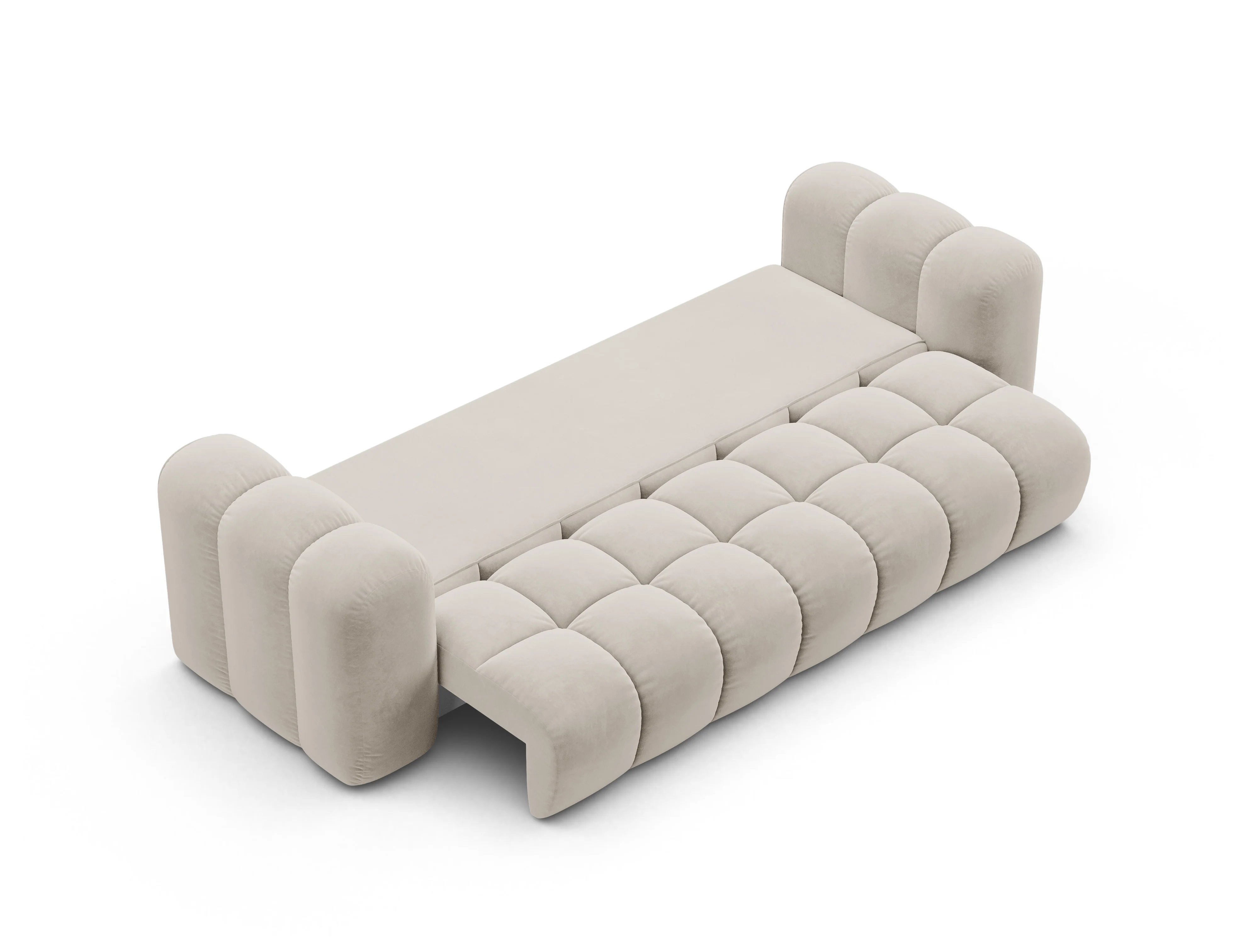 Sofa aksamitna z funkcją spania ASTRO ecru - Image 3