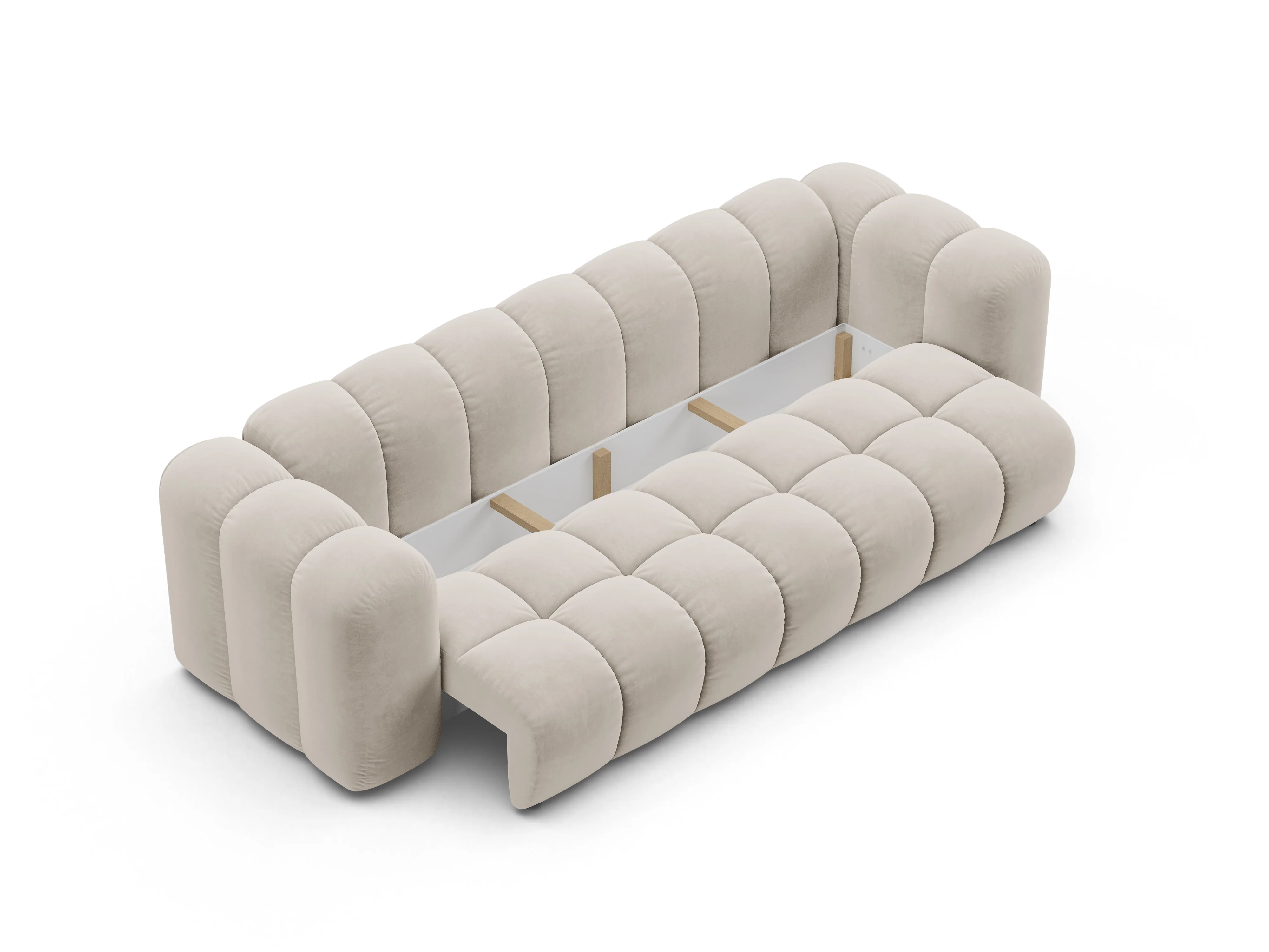 Sofa aksamitna z funkcją spania ASTRO ecru - Image 4