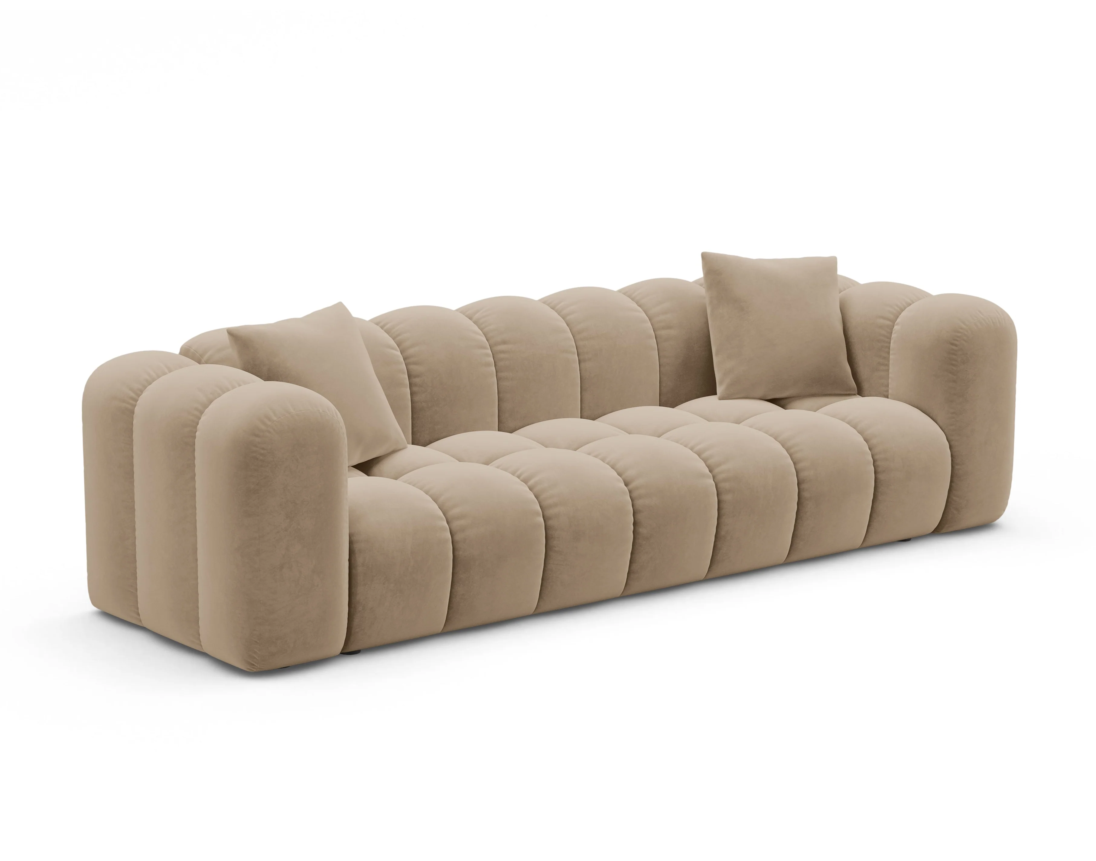Sofa aksamitna z funkcją spania ASTRO piaskowy
