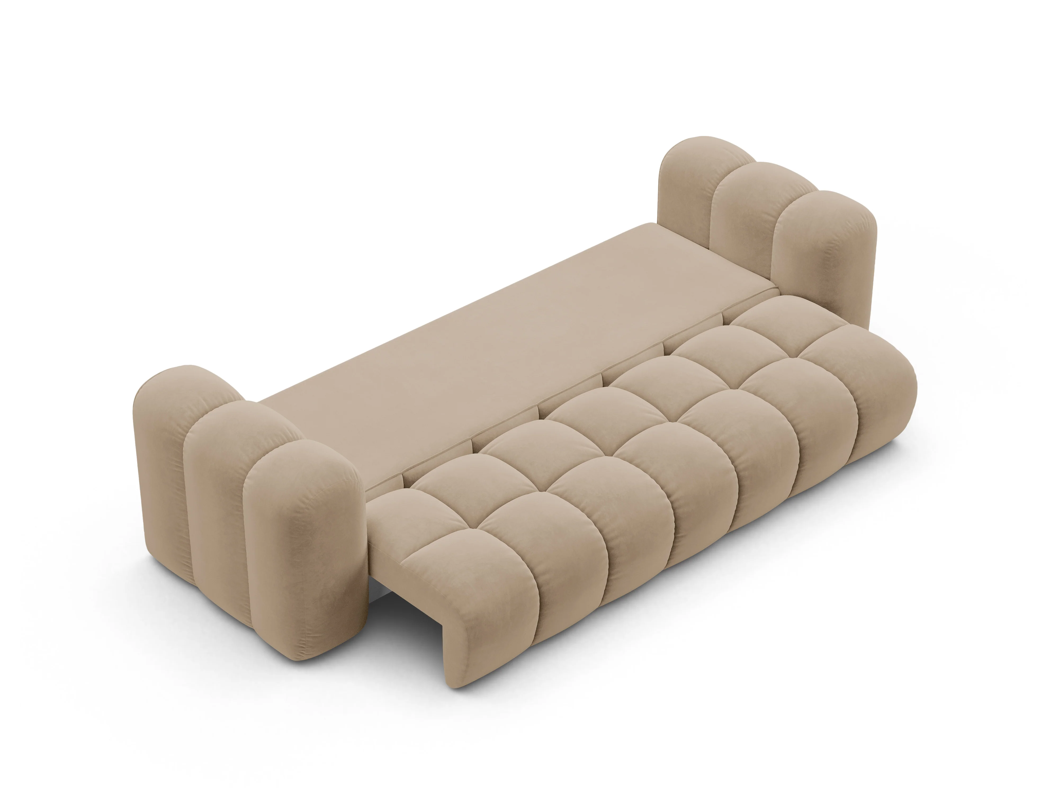 Sofa aksamitna z funkcją spania ASTRO piaskowy - Image 3