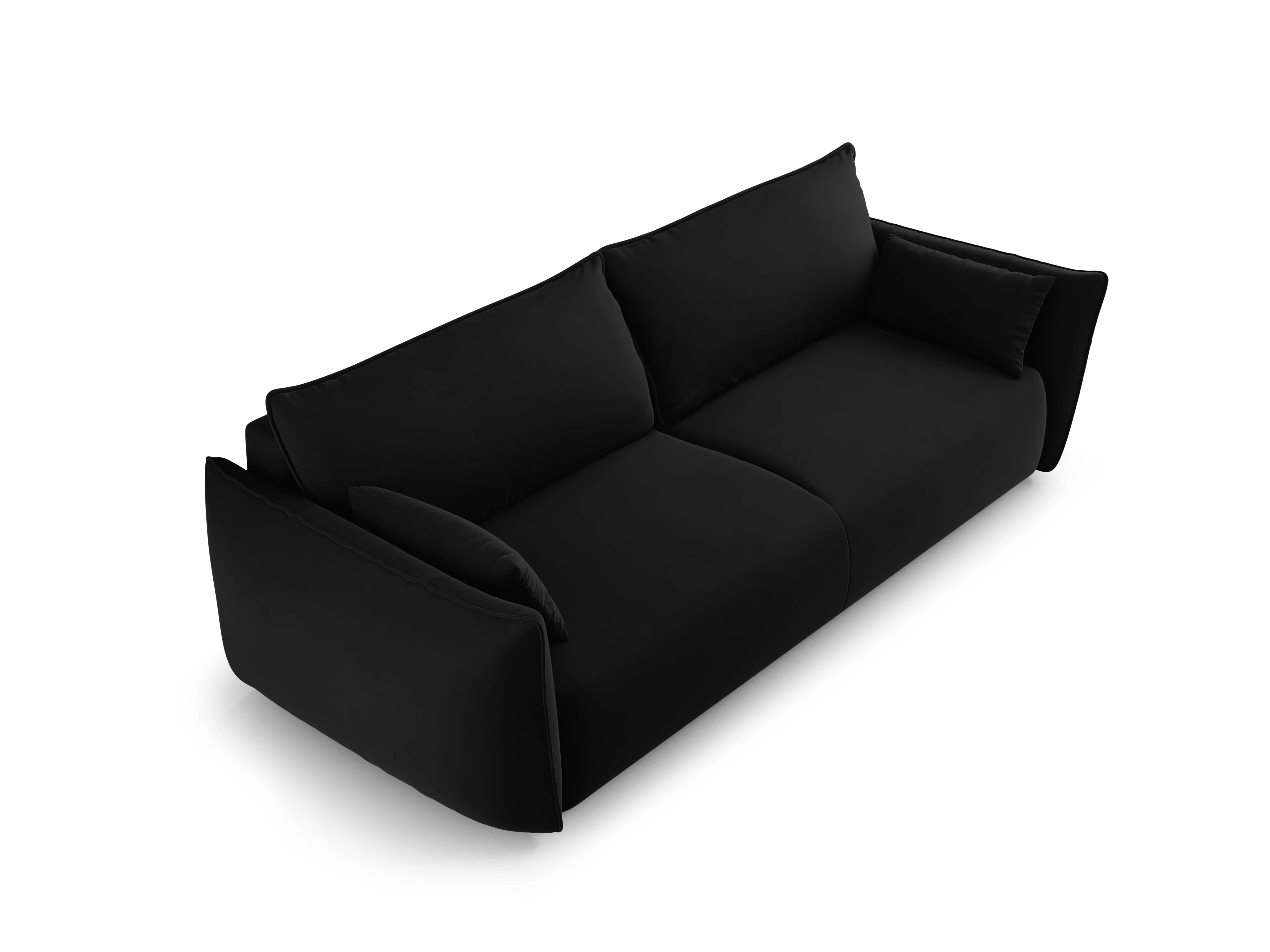 Sofa aksamitna z funkcją spania MATERA czarny - Image 4