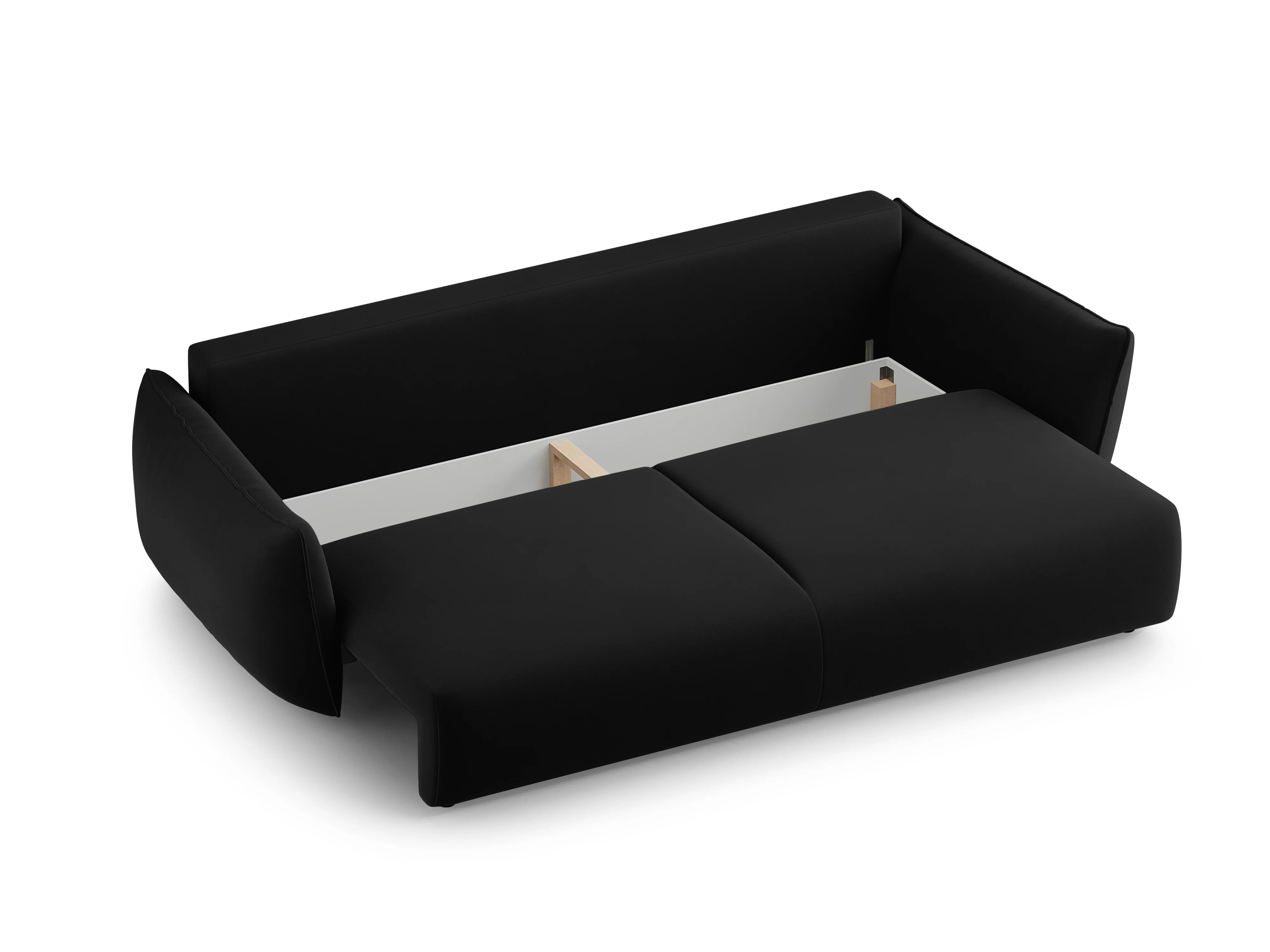 Sofa aksamitna z funkcją spania MATERA czarny - Image 5
