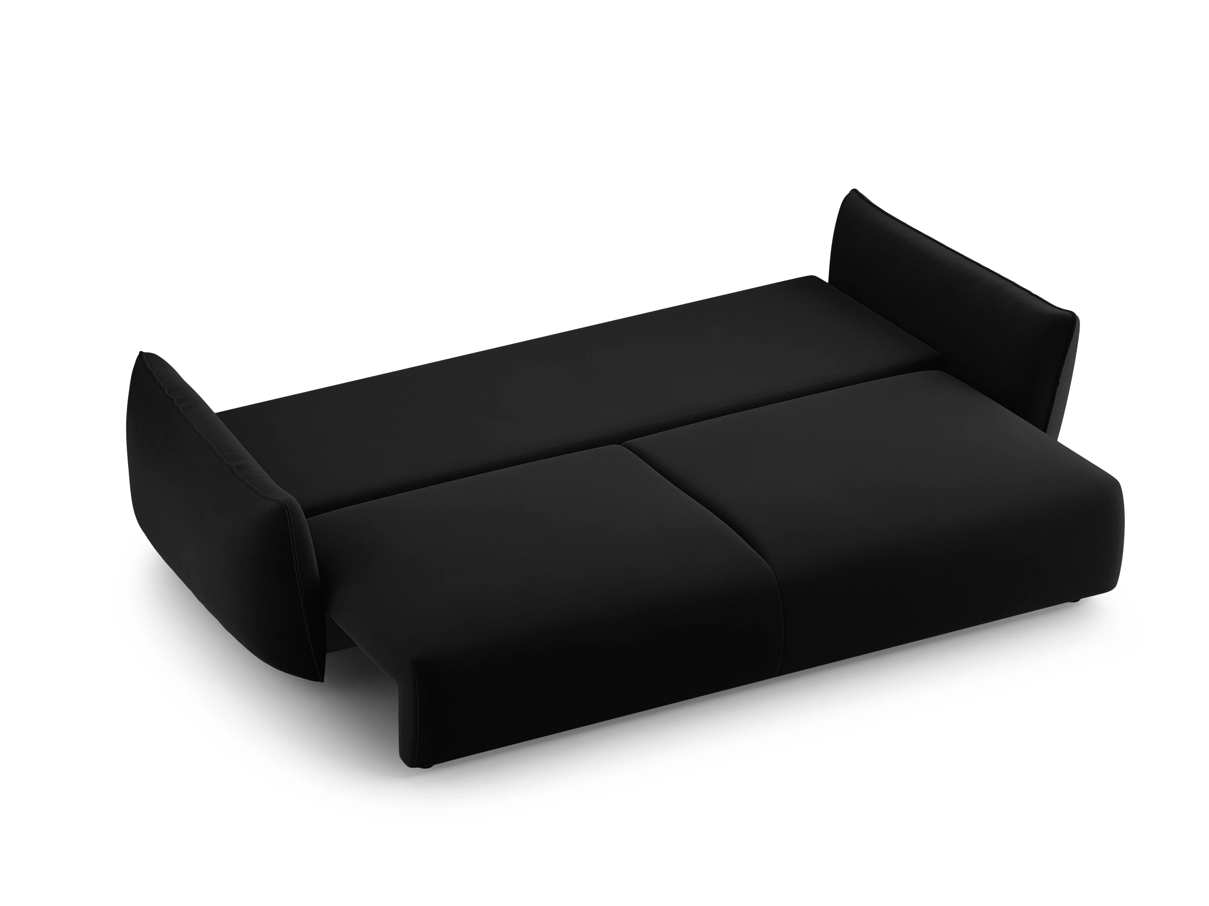 Sofa aksamitna z funkcją spania MATERA czarny - Image 6