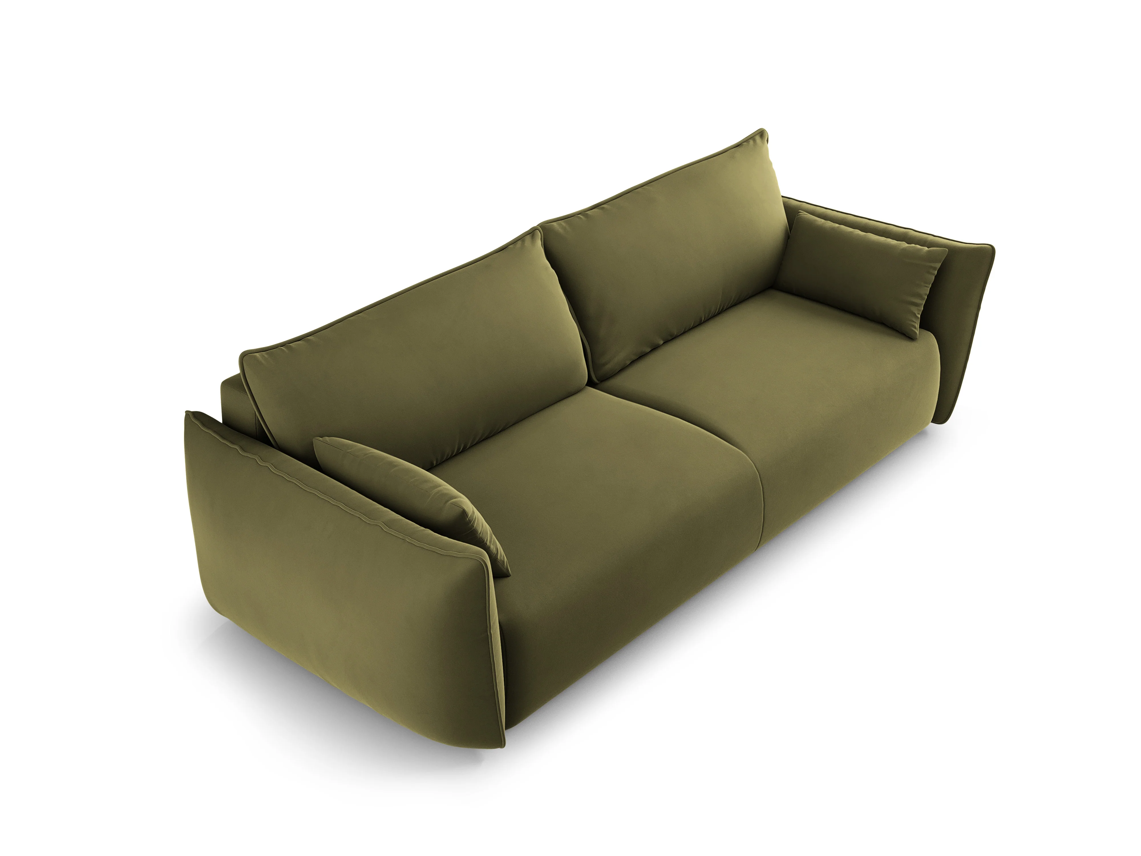 Sofa aksamitna z funkcją spania MATERA oliwkowy - Image 4