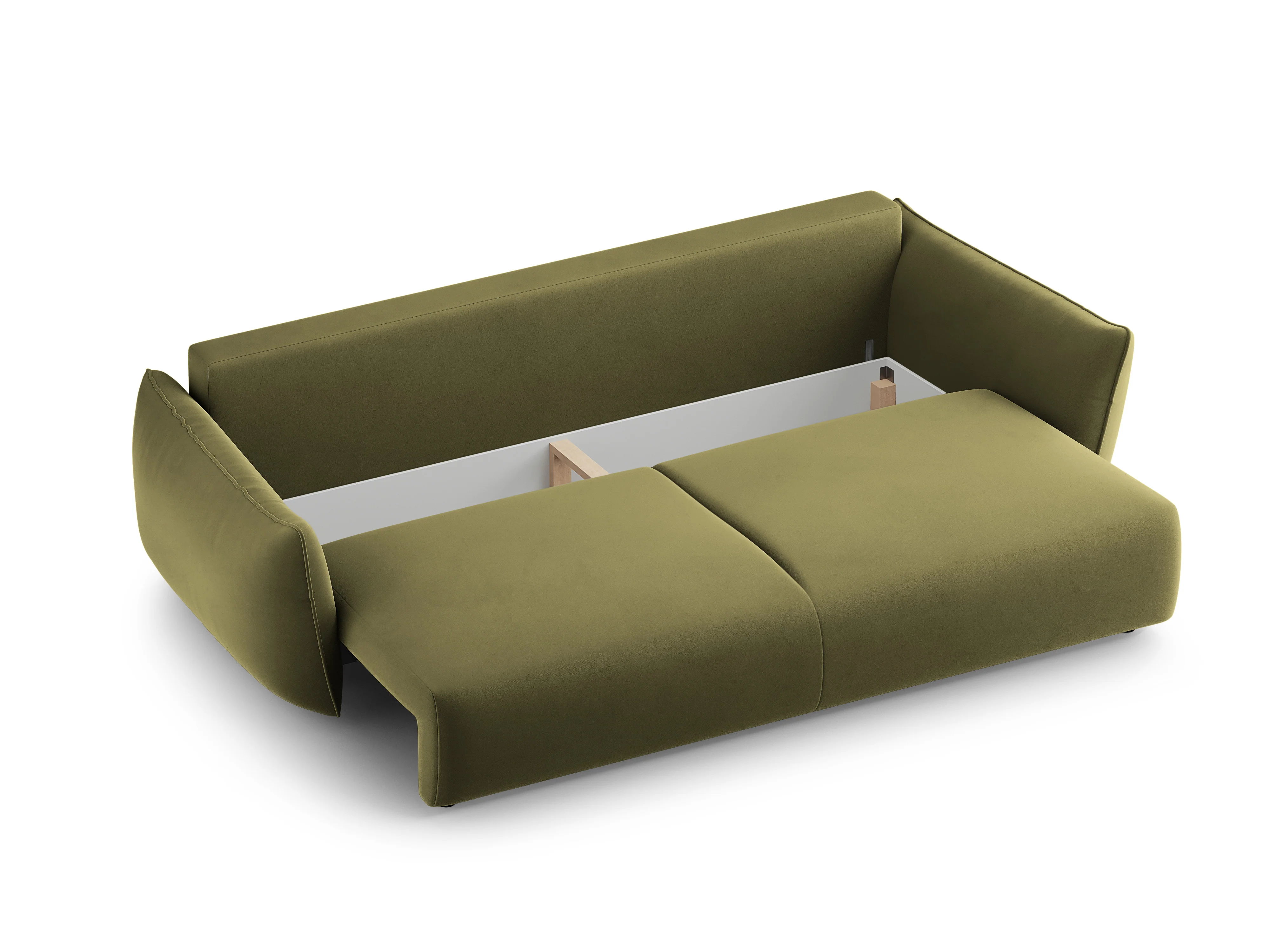 Sofa aksamitna z funkcją spania MATERA oliwkowy - Image 5