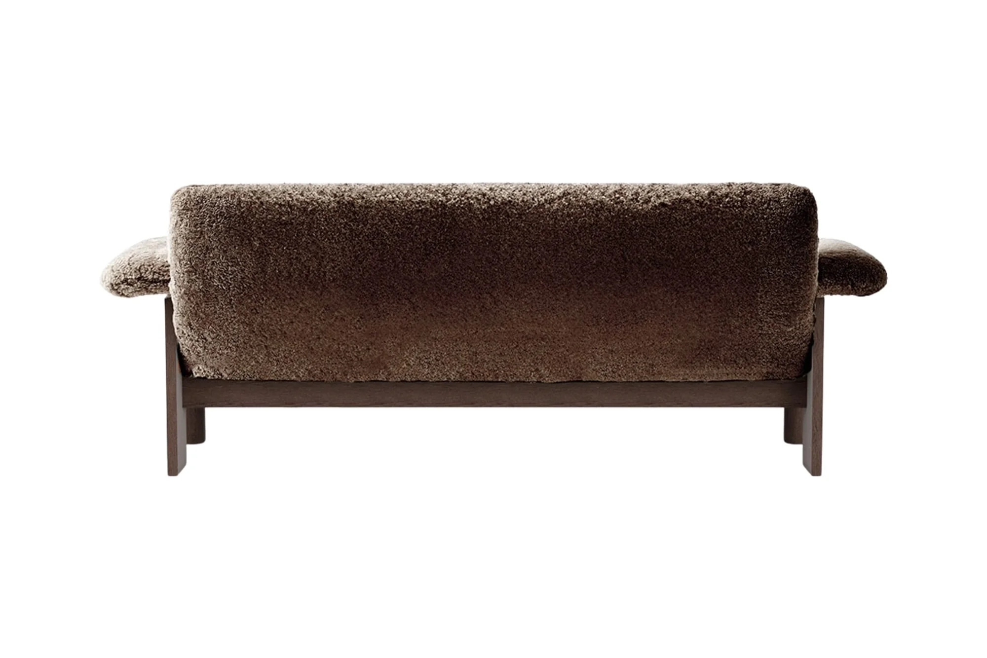 Sofa BRASILIA brązowa skóra owcza z ciemną dębową podstawą - Image 8