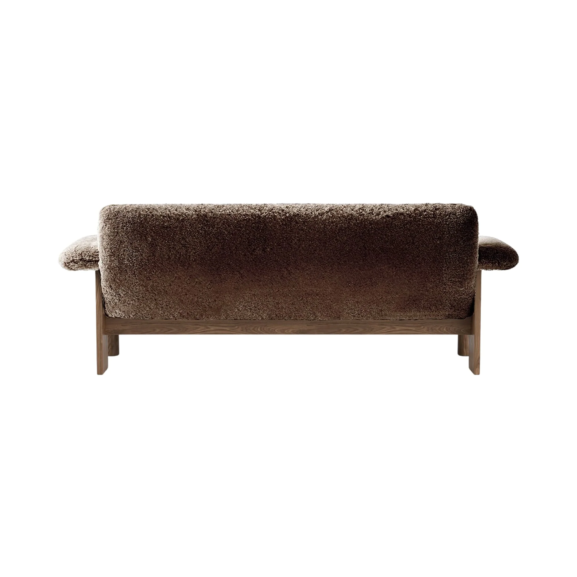 Sofa BRASILIA brązowa skóra owcza z orzechową podstawą - Image 8