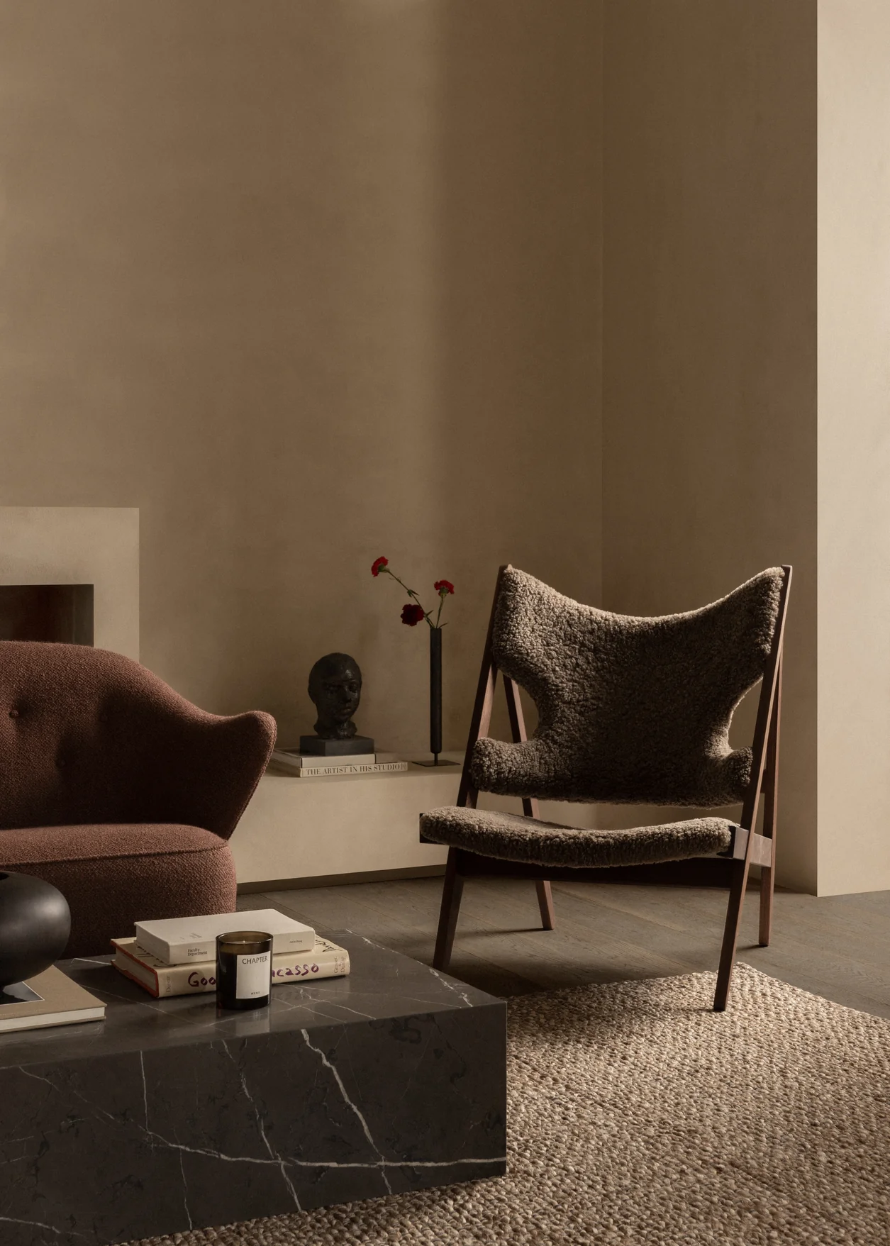 Sofa INGEBORG granatowy z dębową podstawą - Image 6