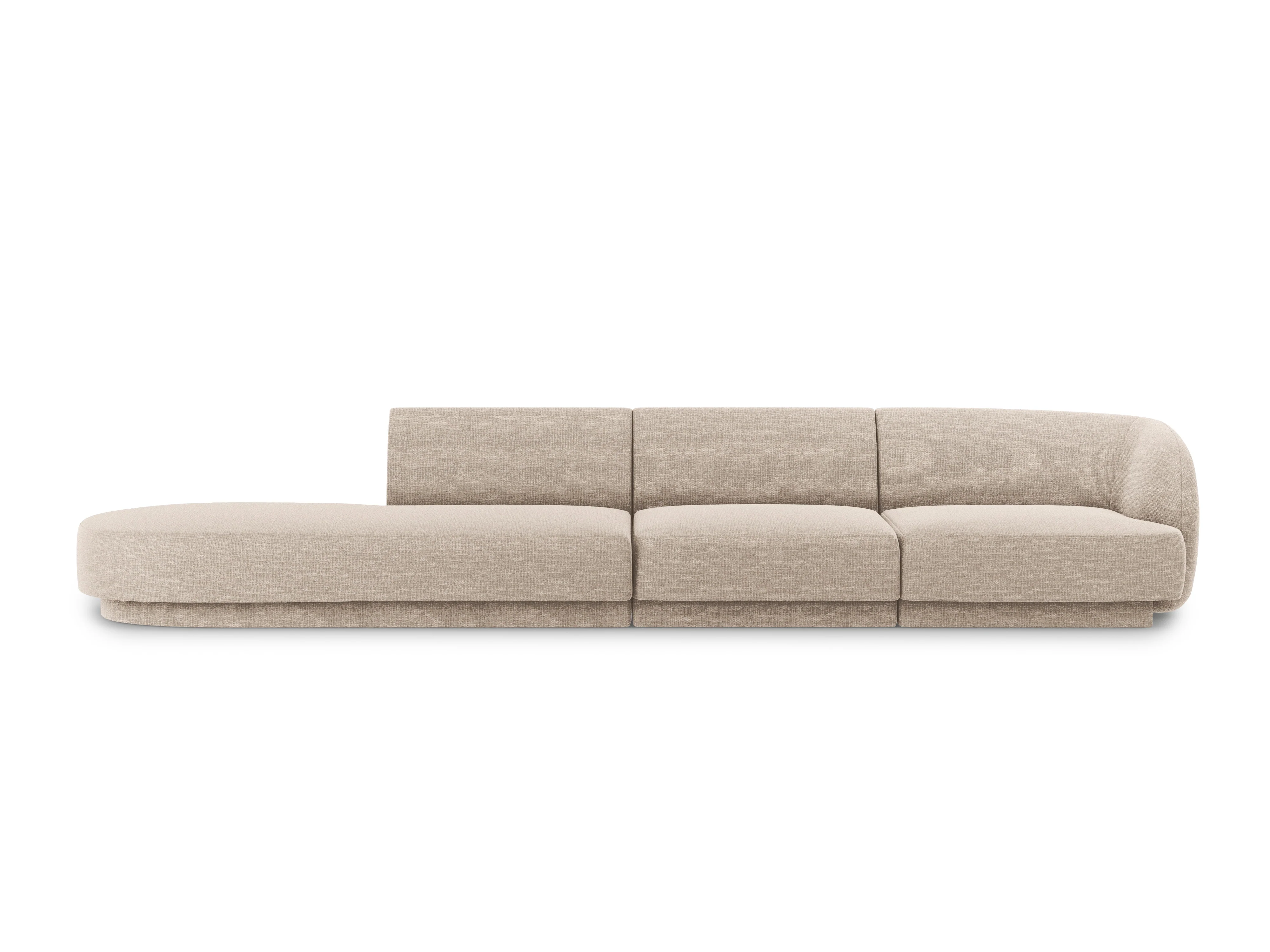 Sofa otwarta lewostronna 4-osobowa otwarta MILEY beżowy szenil