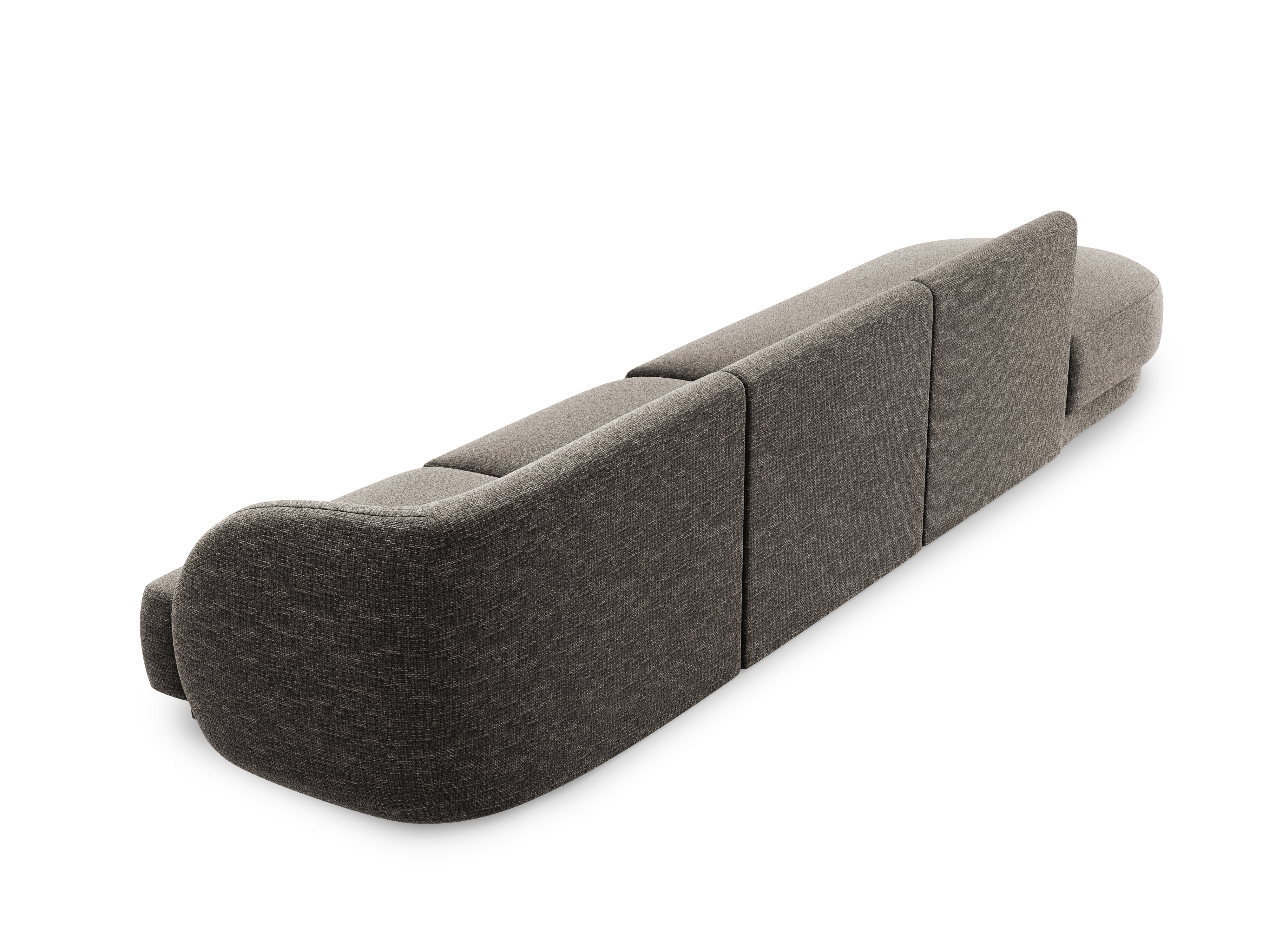 Sofa lewostronna 4-osobowa otwarta MILEY szary szenil jedwabisty - Image 3