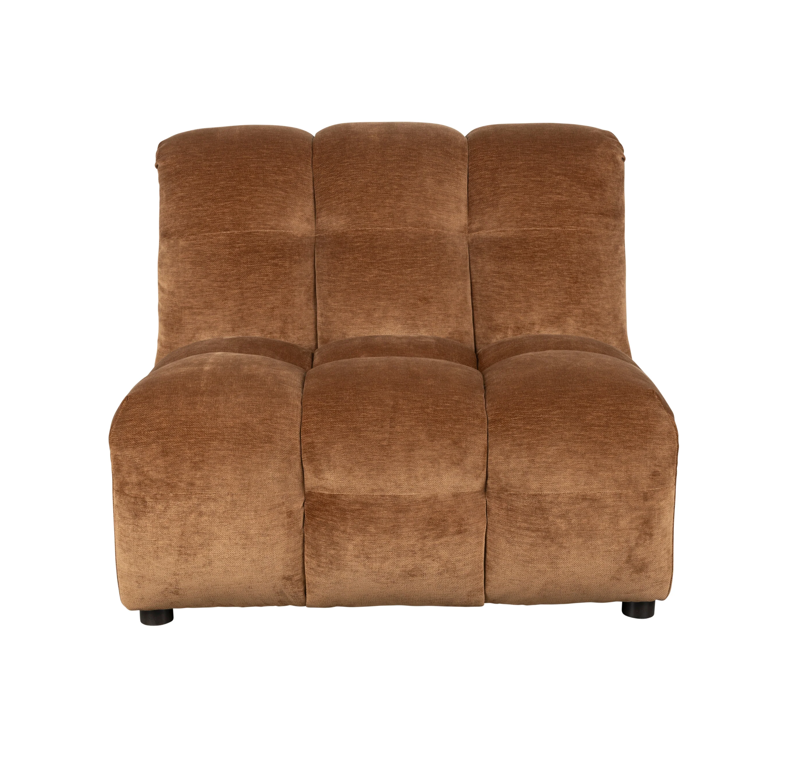 Sofa modułowa HACKMAN - element środkowy koniakowy welur