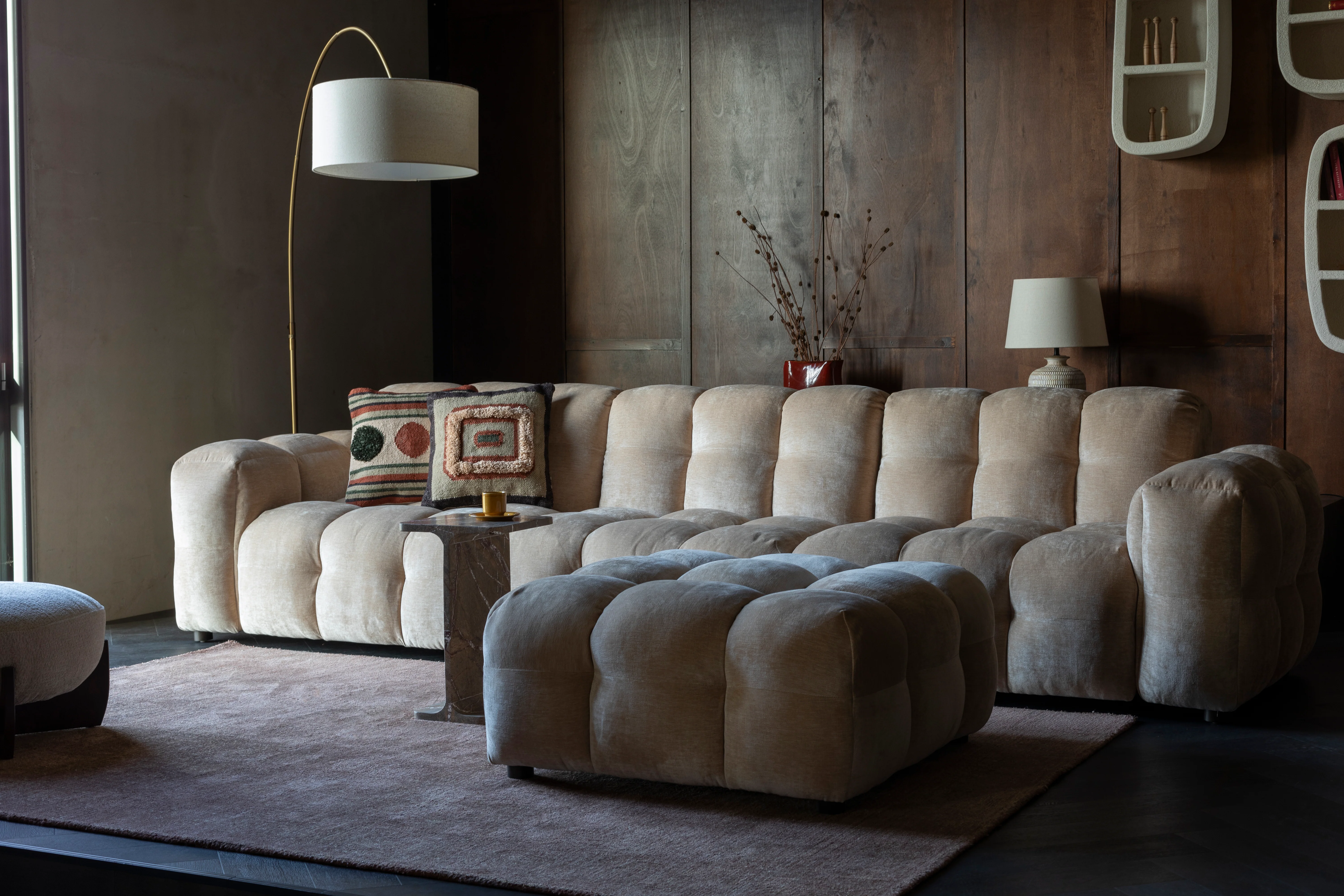 Sofa modułowa HACKMAN - element końcowy lewostronny koniakowy welur - Image 2
