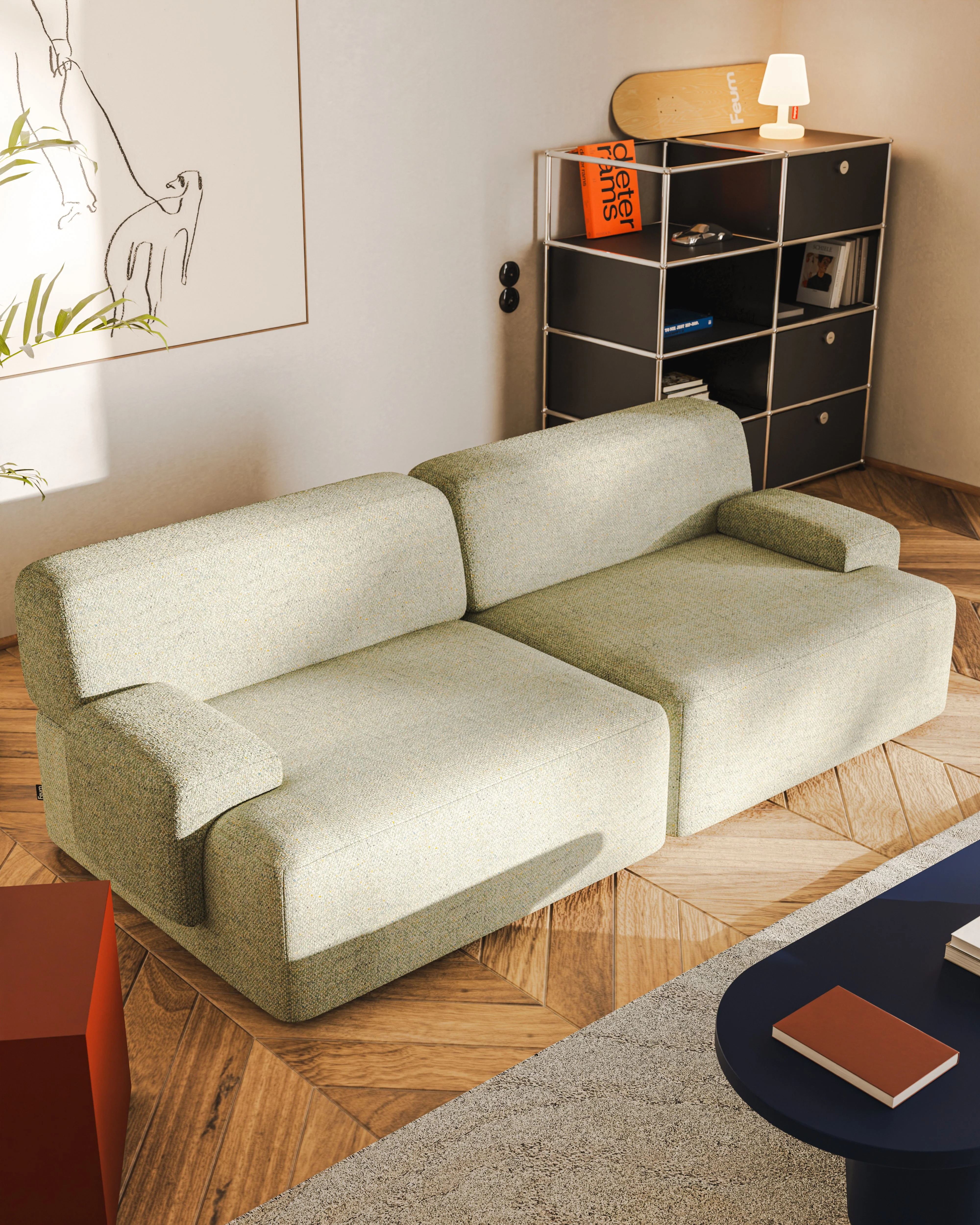 Sofa modułowa 2-osobowa UMI jasnozielony - Image 2