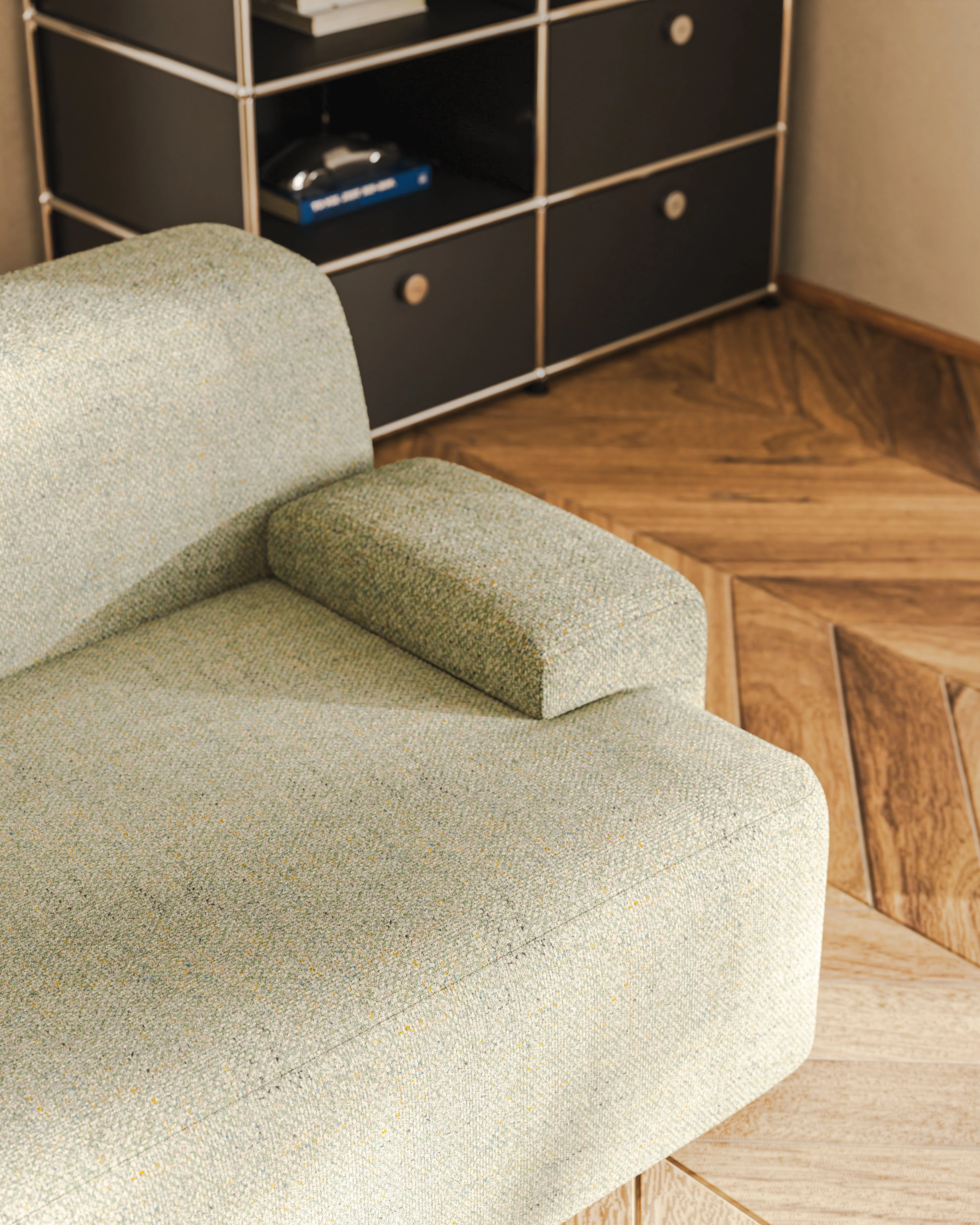 Sofa modułowa 2-osobowa UMI jasnozielony - Image 3