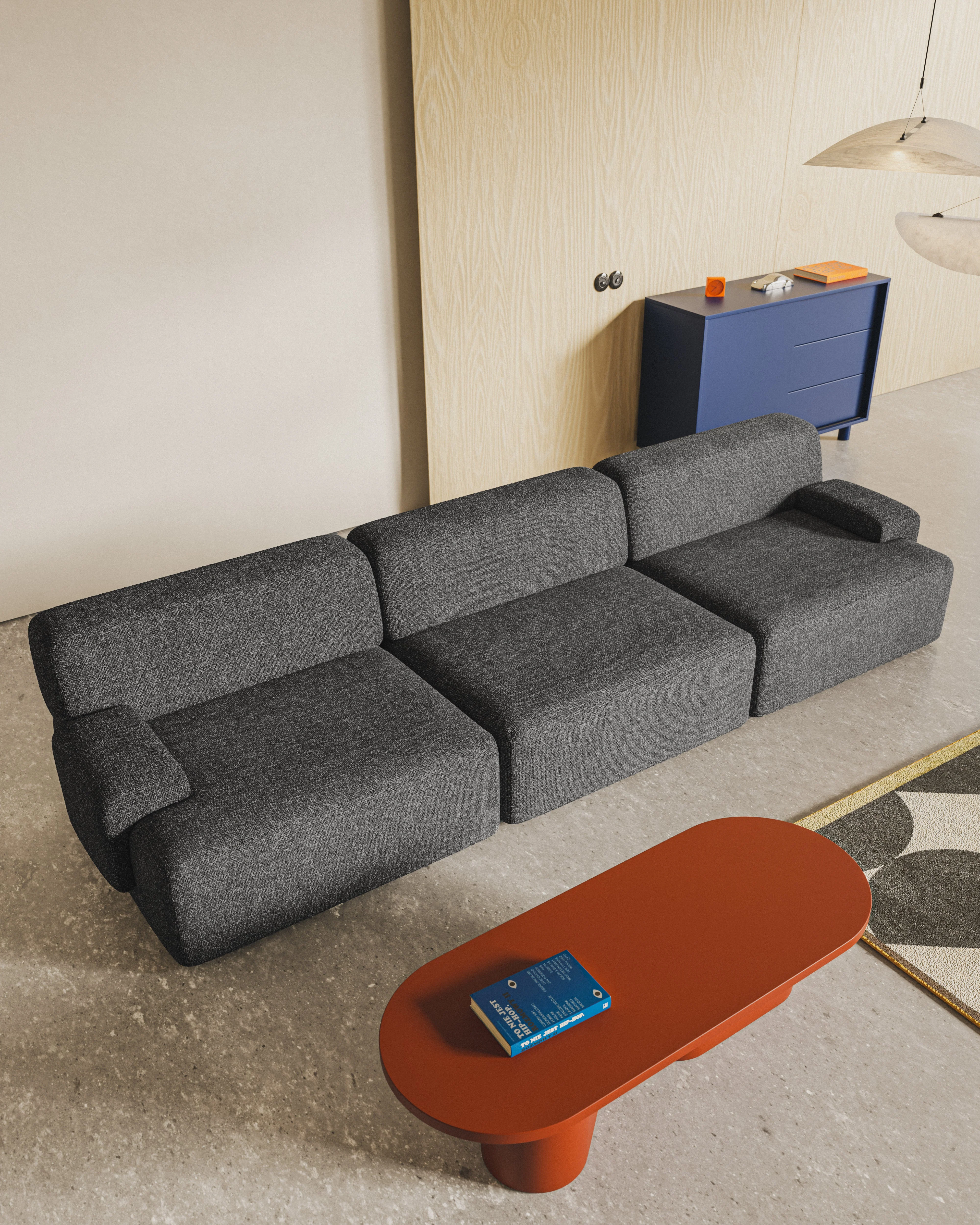 Sofa modułowa 3-osobowa UMI kamienna czerń - Image 2