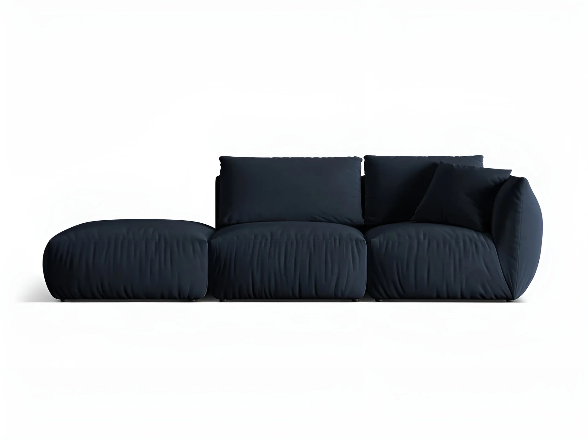 Sofa modułowa aksamitna 3-osobowa lewostronna CHRIS granat królewski - Image 3