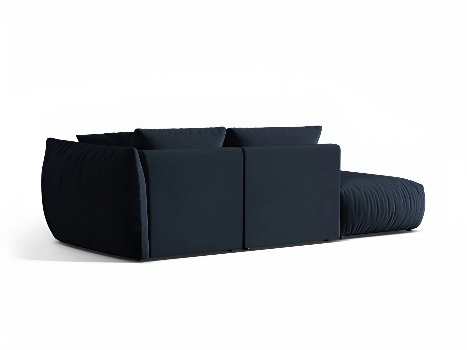 Sofa modułowa aksamitna 3-osobowa lewostronna CHRIS granat królewski - Image 4