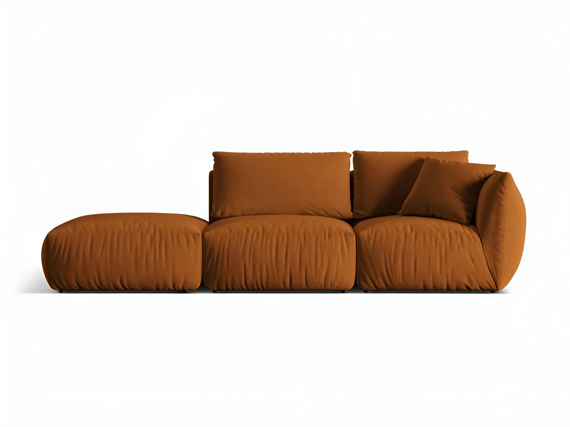 Sofa modułowa aksamitna 3-osobowa lewostronna CHRIS terracotta - Image 3
