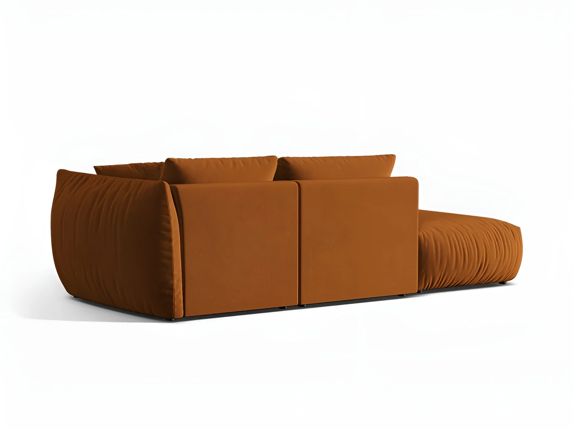Sofa modułowa aksamitna 3-osobowa lewostronna CHRIS terracotta - Image 4