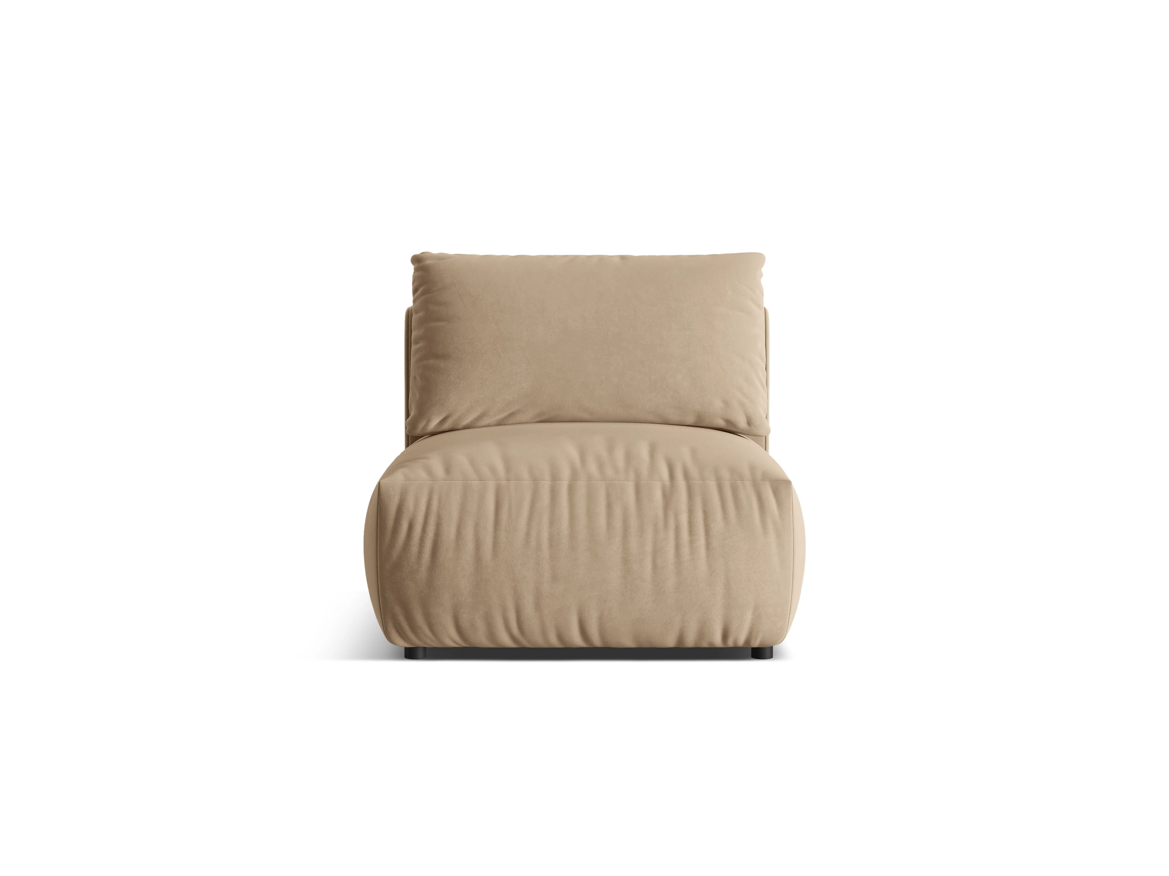 Sofa modułowa aksamitna CHRIS - element środkowy piaskowy - Image 5