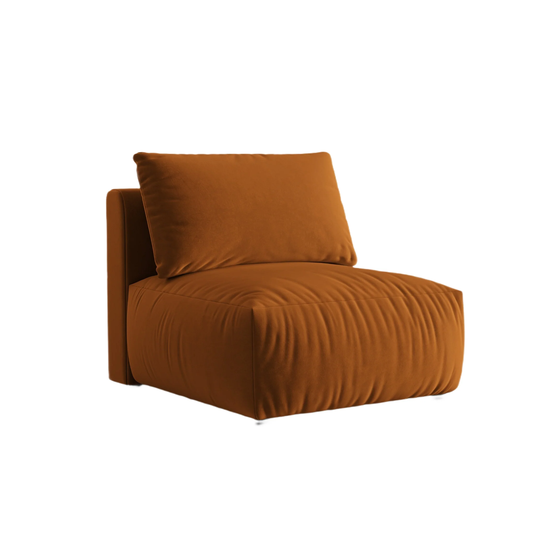 Sofa modułowa aksamitna CHRIS - element środkowy terracotta