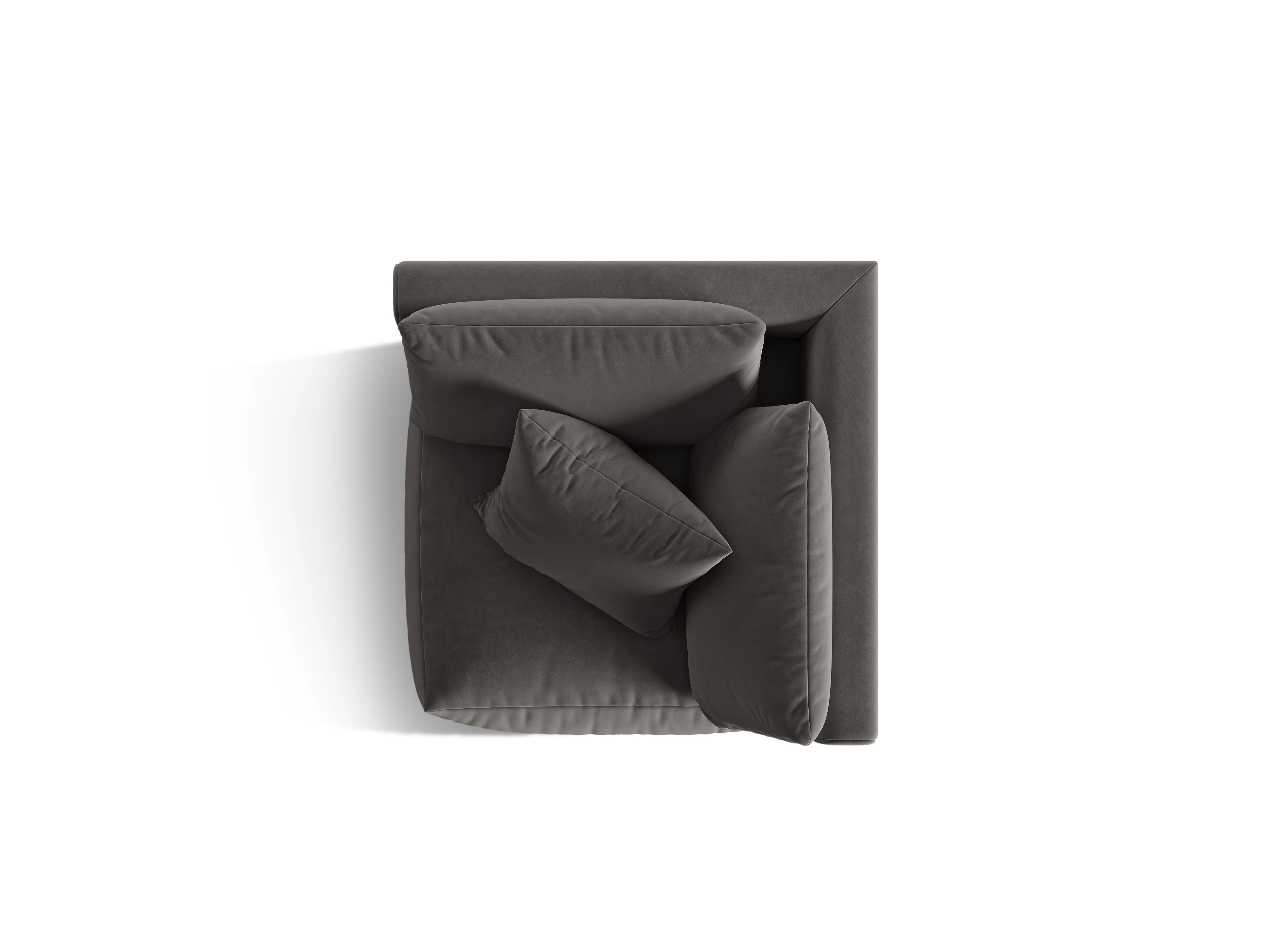 Sofa modułowa aksamitna CHRIS - element narożny ciemnoszary - Image 3