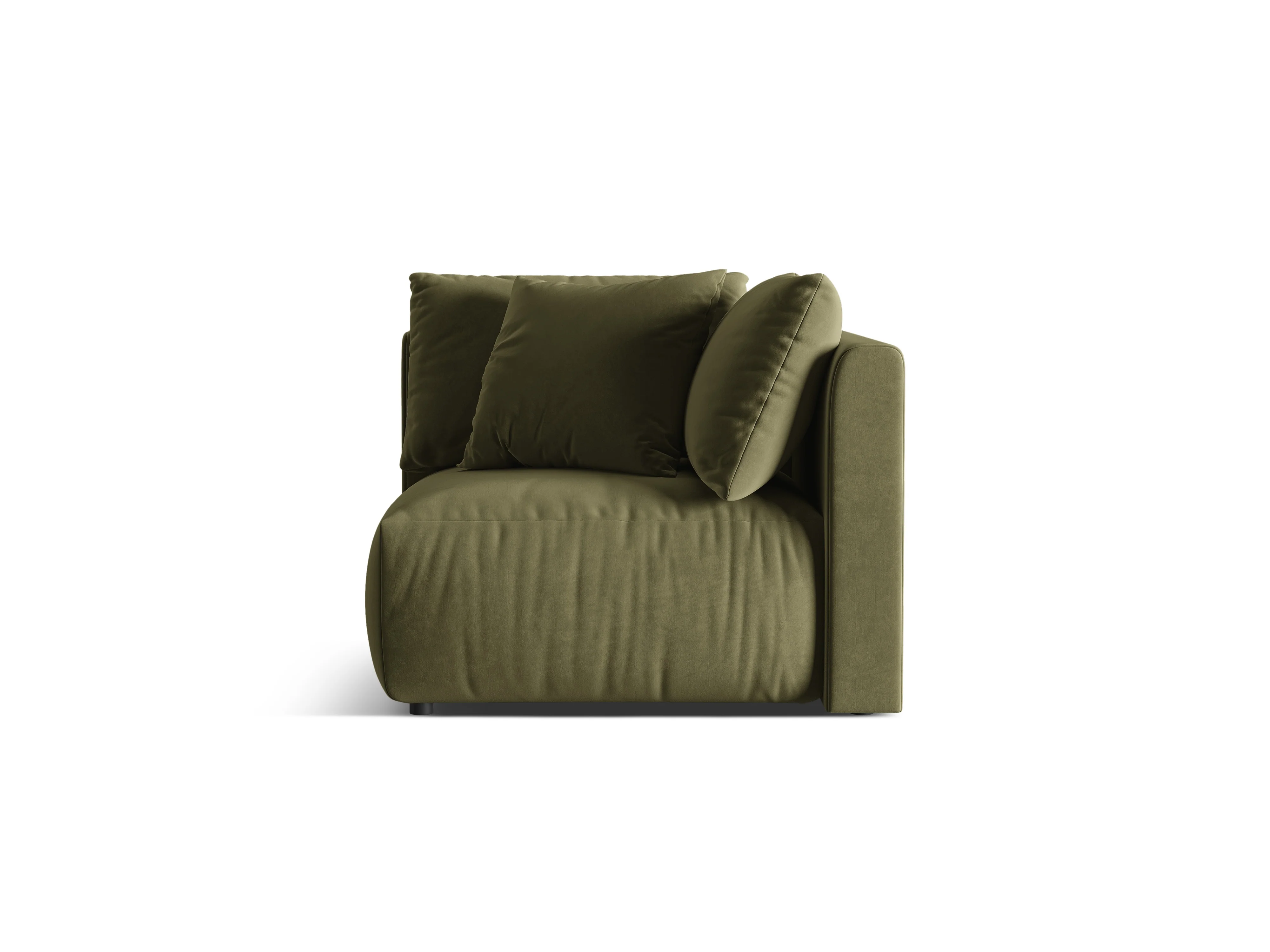 Sofa modułowa aksamitna CHRIS - element narożny jasnozielony - Image 3