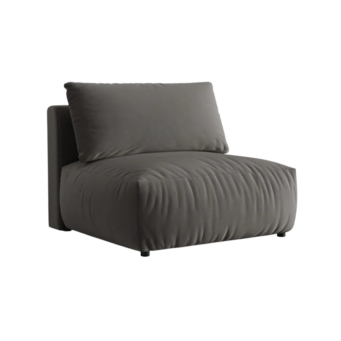 Sofa modułowa aksamitna CHRIS - szeroki element środkowy ciemnoszary