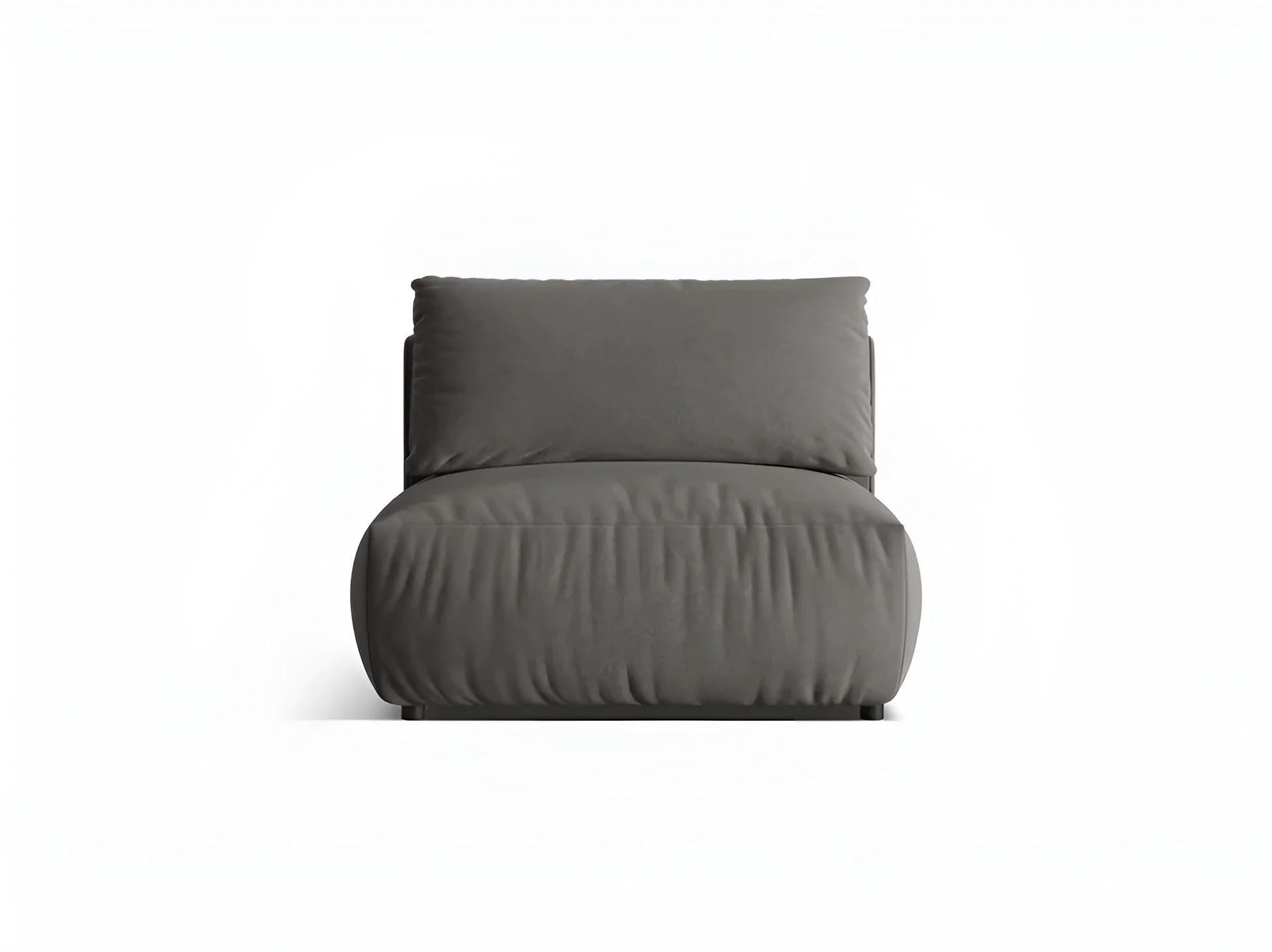 Sofa modułowa aksamitna CHRIS - szeroki element środkowy ciemnoszary - Image 3