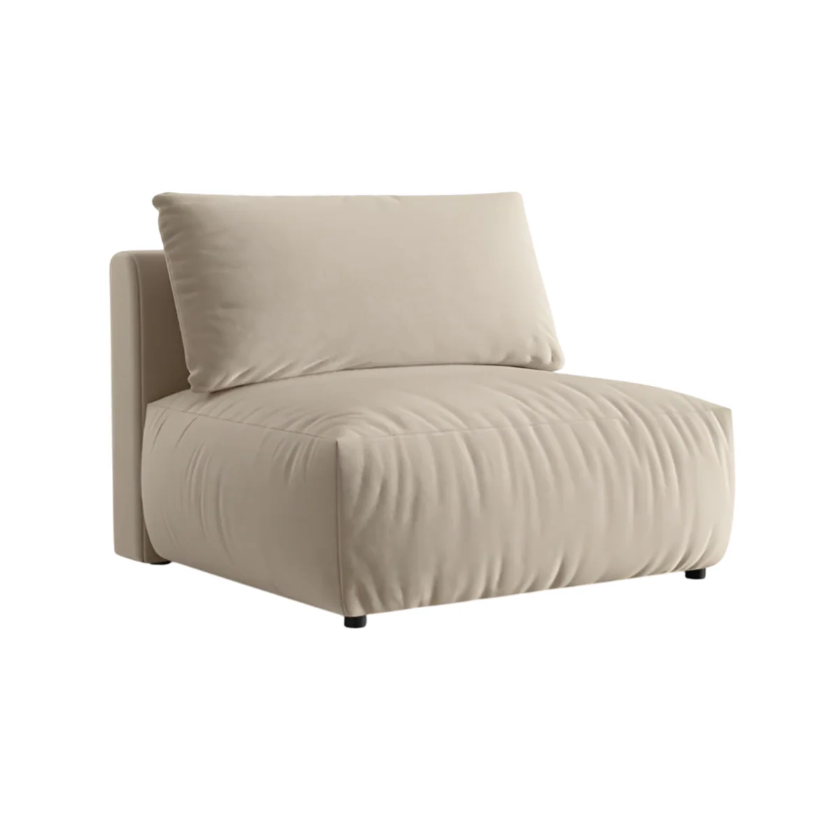 Sofa modułowa aksamitna CHRIS - szeroki element środkowy ecru