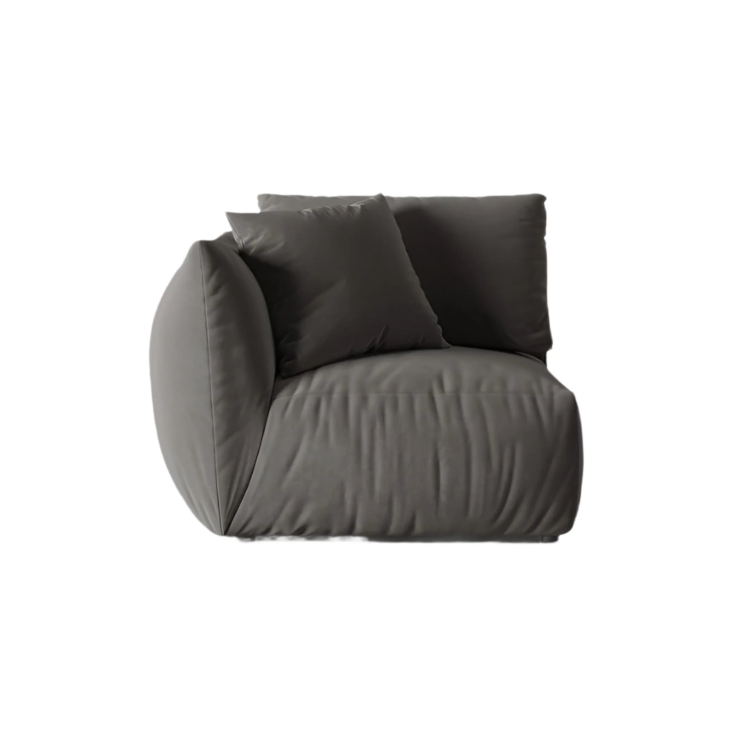 Sofa modułowa aksamitna CHRIS - element lewostronny ciemnoszary