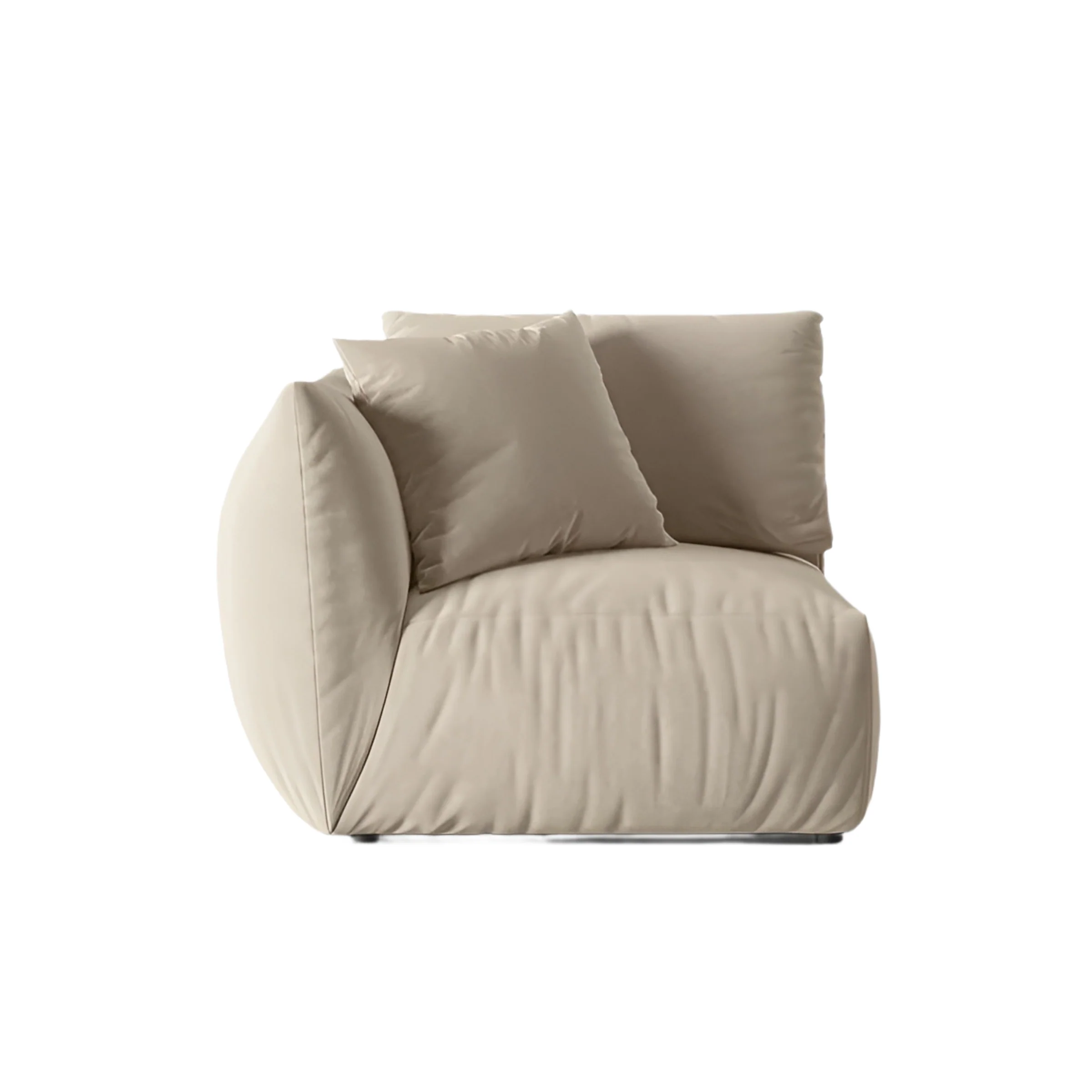 Sofa modułowa aksamitna CHRIS - element lewostronny ecru