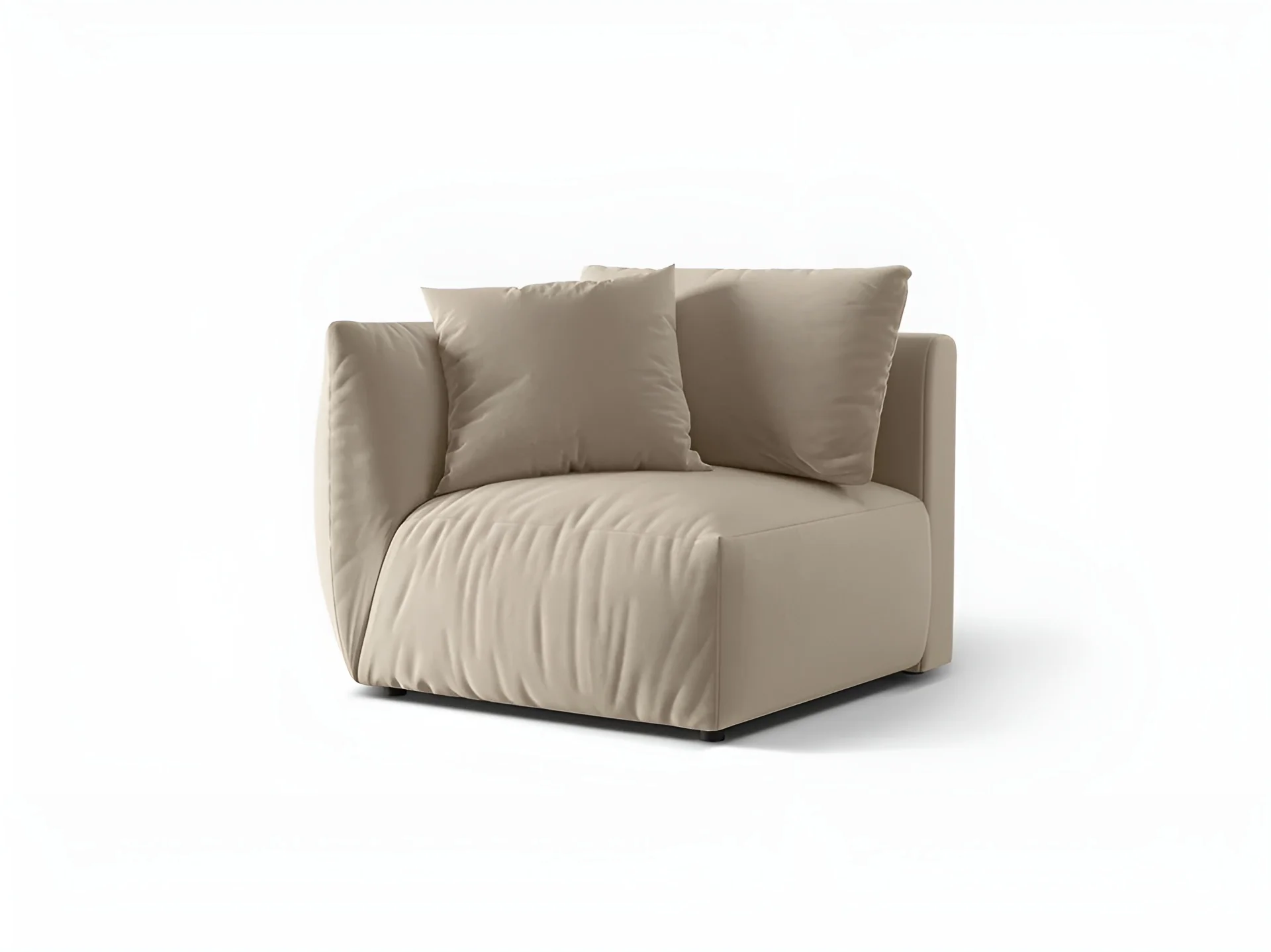 Sofa modułowa aksamitna CHRIS - element lewostronny ecru - Image 3