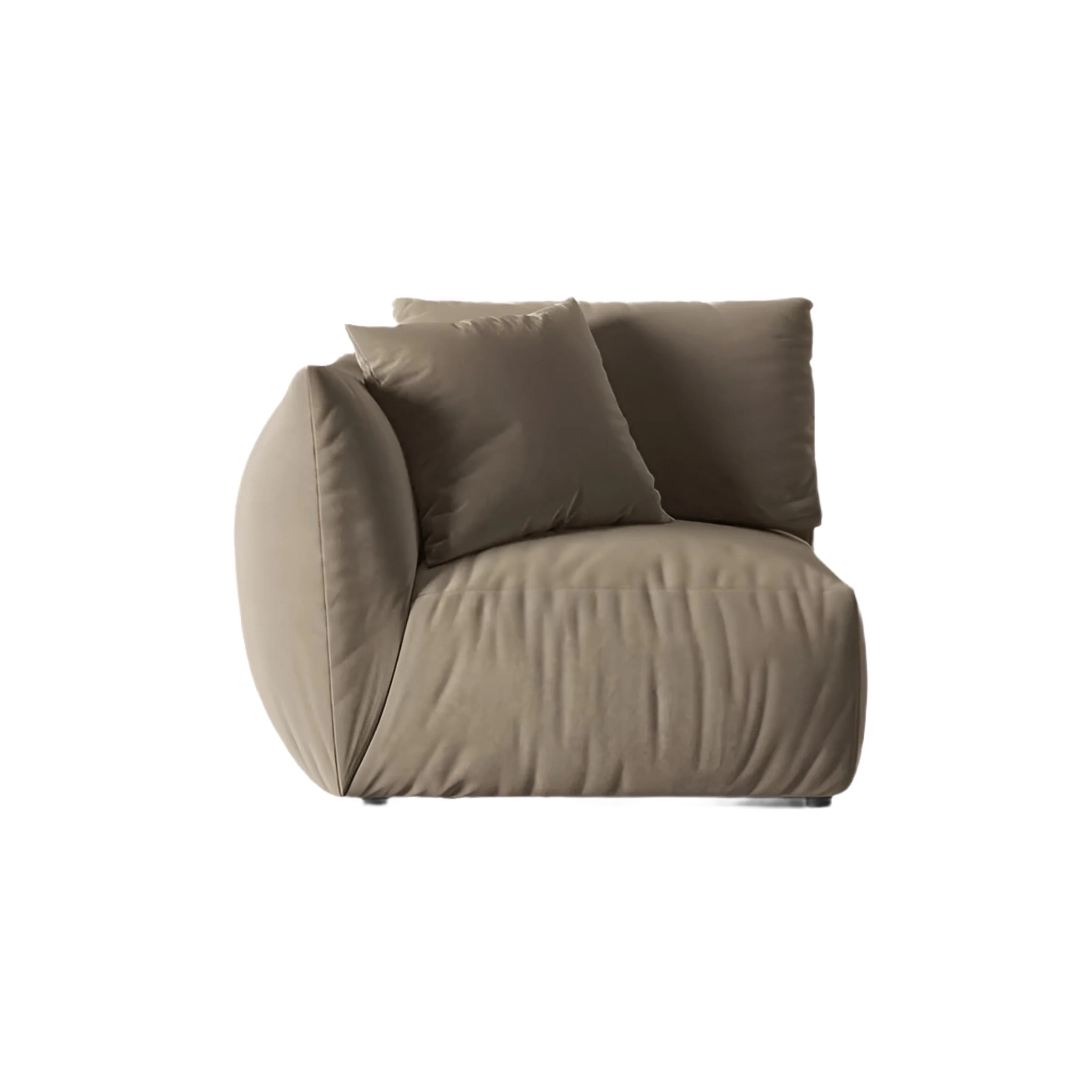 Sofa modułowa aksamitna CHRIS - element lewostronny jasnobrązowy