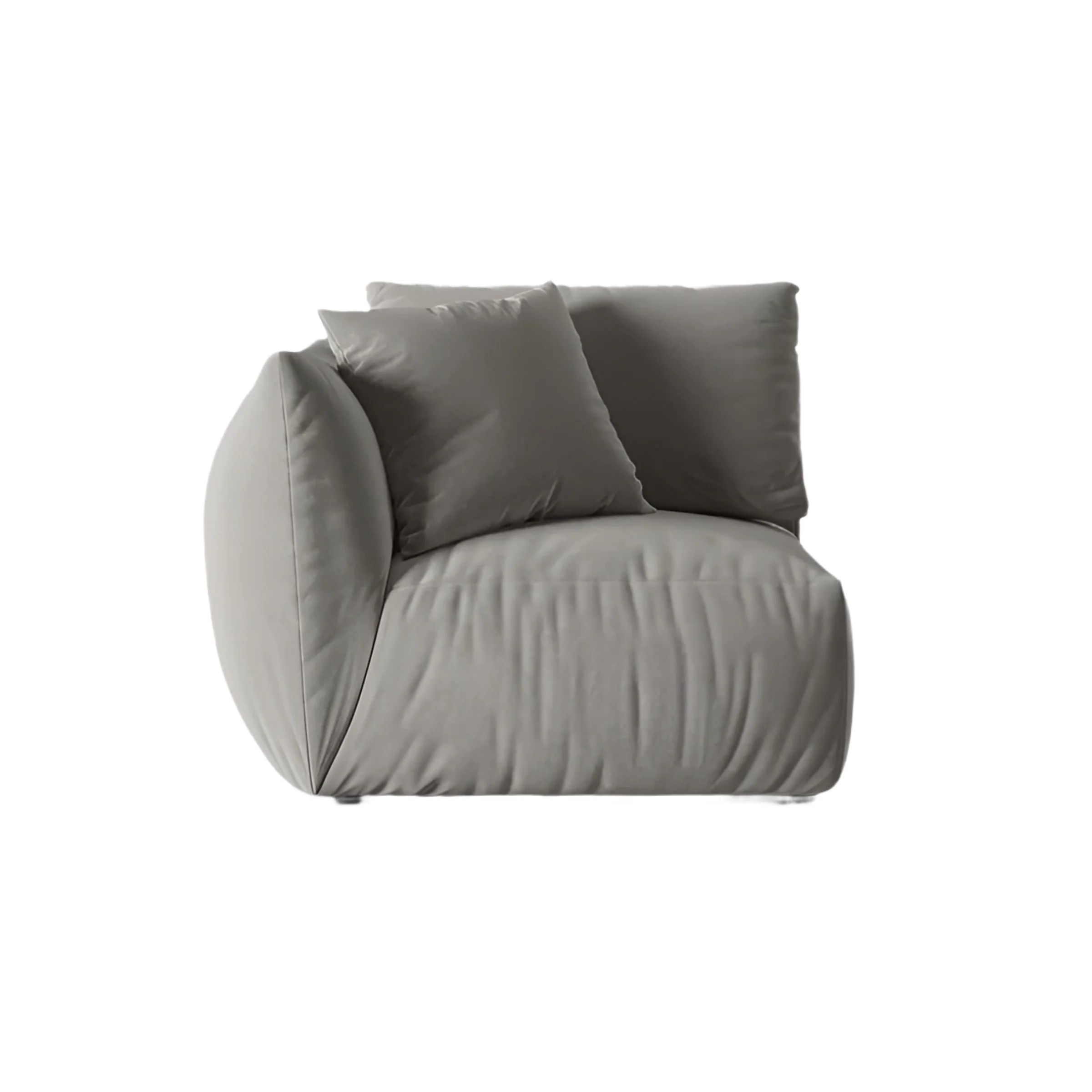 Sofa modułowa aksamitna CHRIS - element lewostronny szary