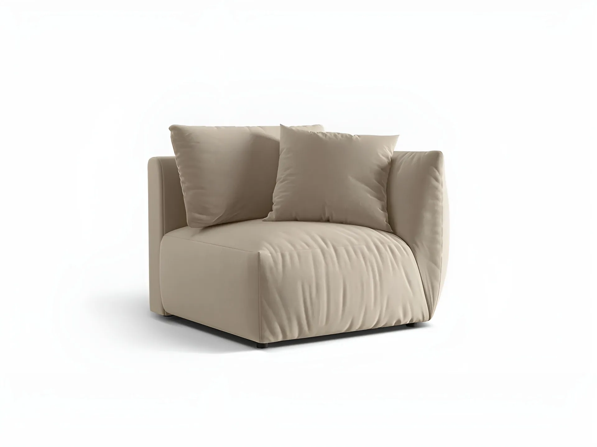 Sofa modułowa aksamitna CHRIS - element prawostronny ecru - Image 3