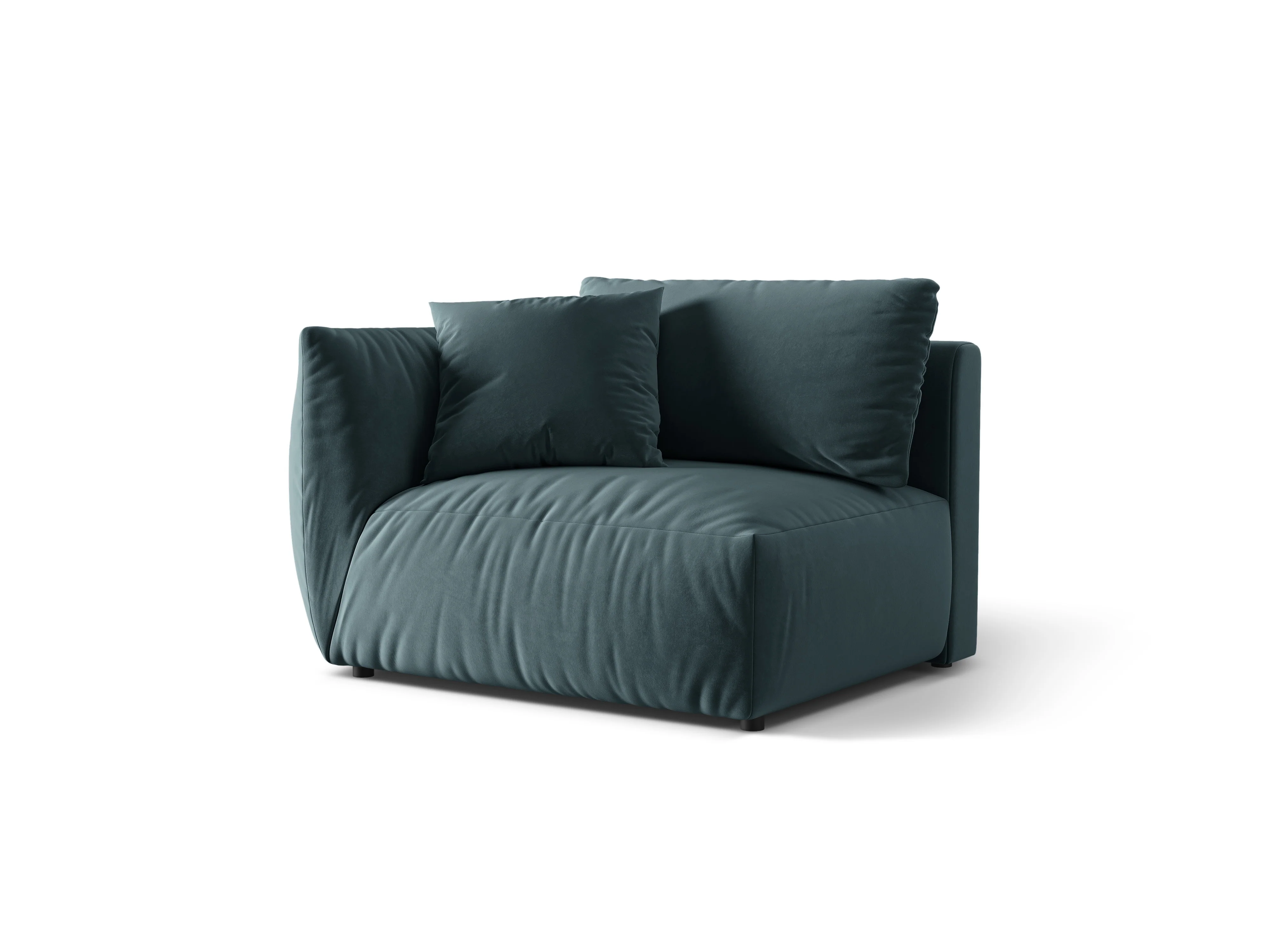 Sofa modułowa aksamitna CHRIS - element szeroki lewostronny jasnoniebieski - Image 4