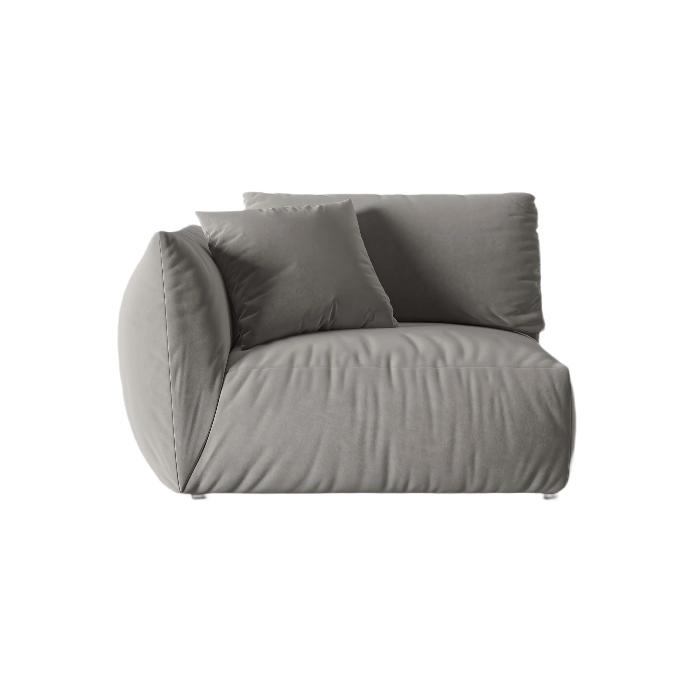 Sofa modułowa aksamitna CHRIS - element szeroki lewostronny szary