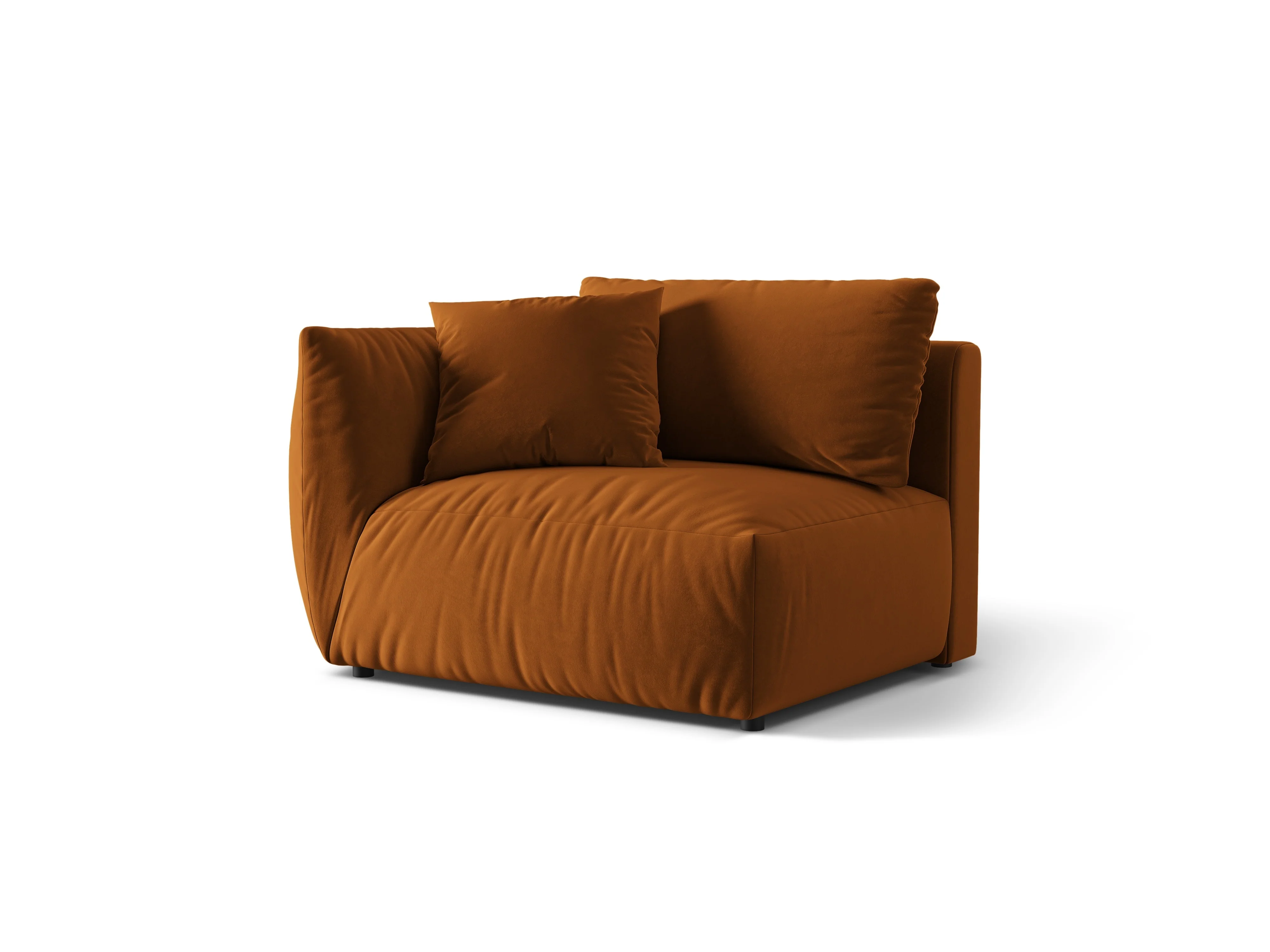 Sofa modułowa aksamitna CHRIS - element szeroki lewostronny terracotta - Image 3