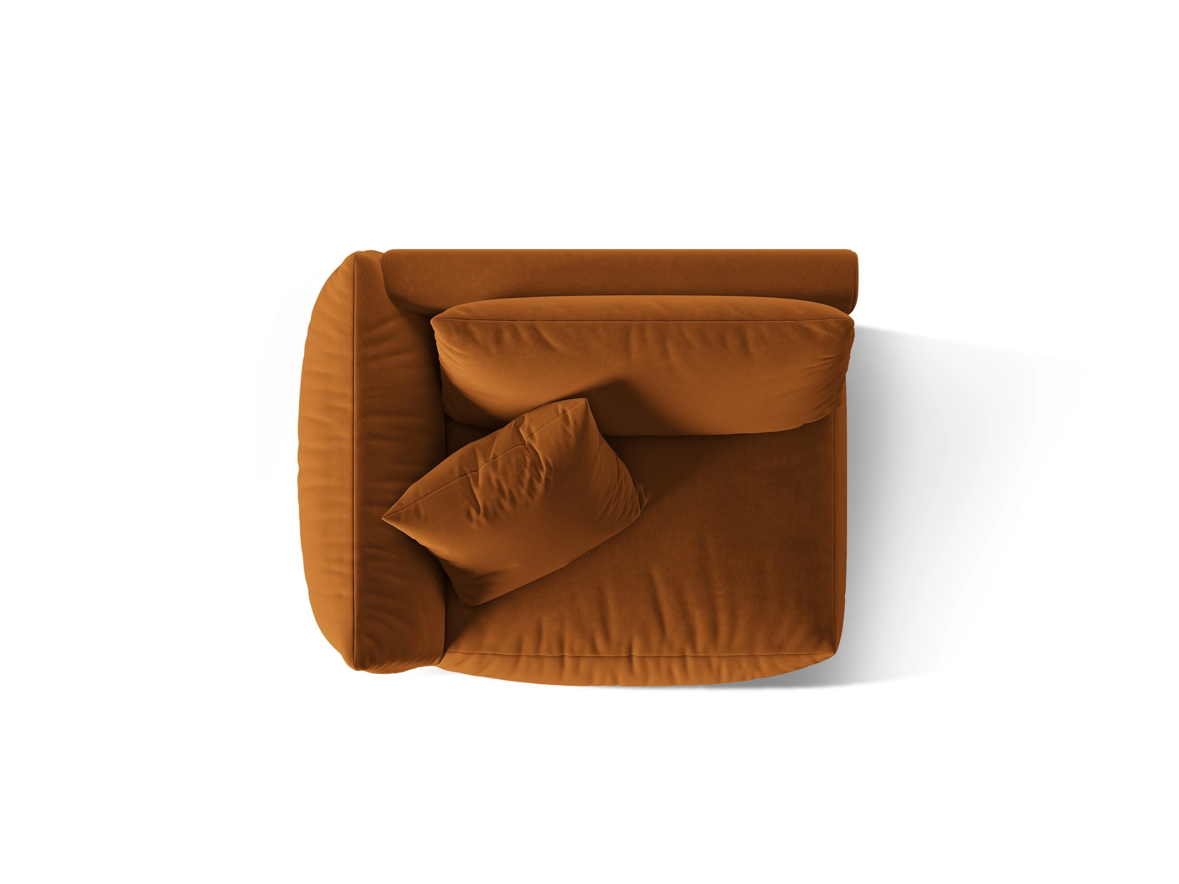 Sofa modułowa aksamitna CHRIS - element szeroki lewostronny terracotta - Image 4