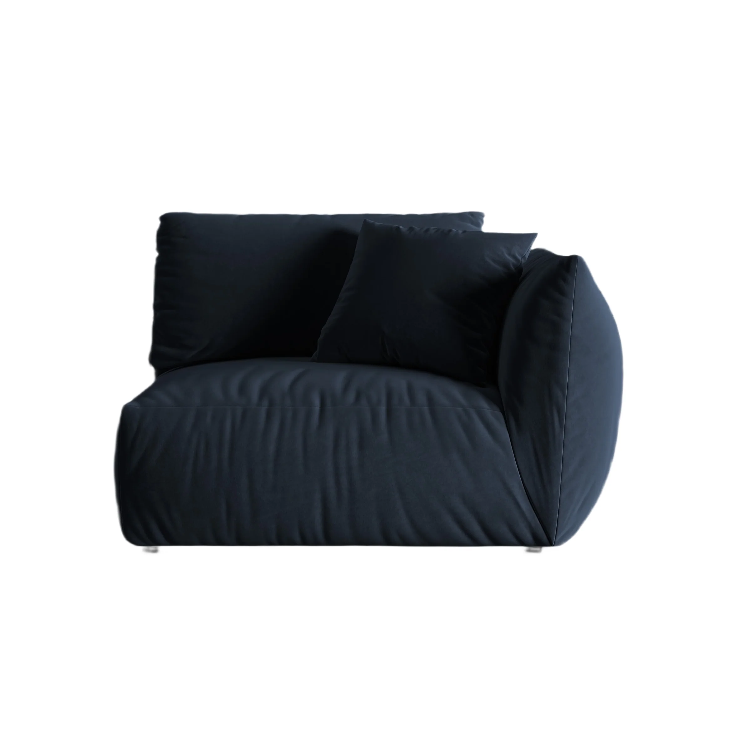 Sofa modułowa aksamitna CHRIS - element szeroki prawostronny granat królewski