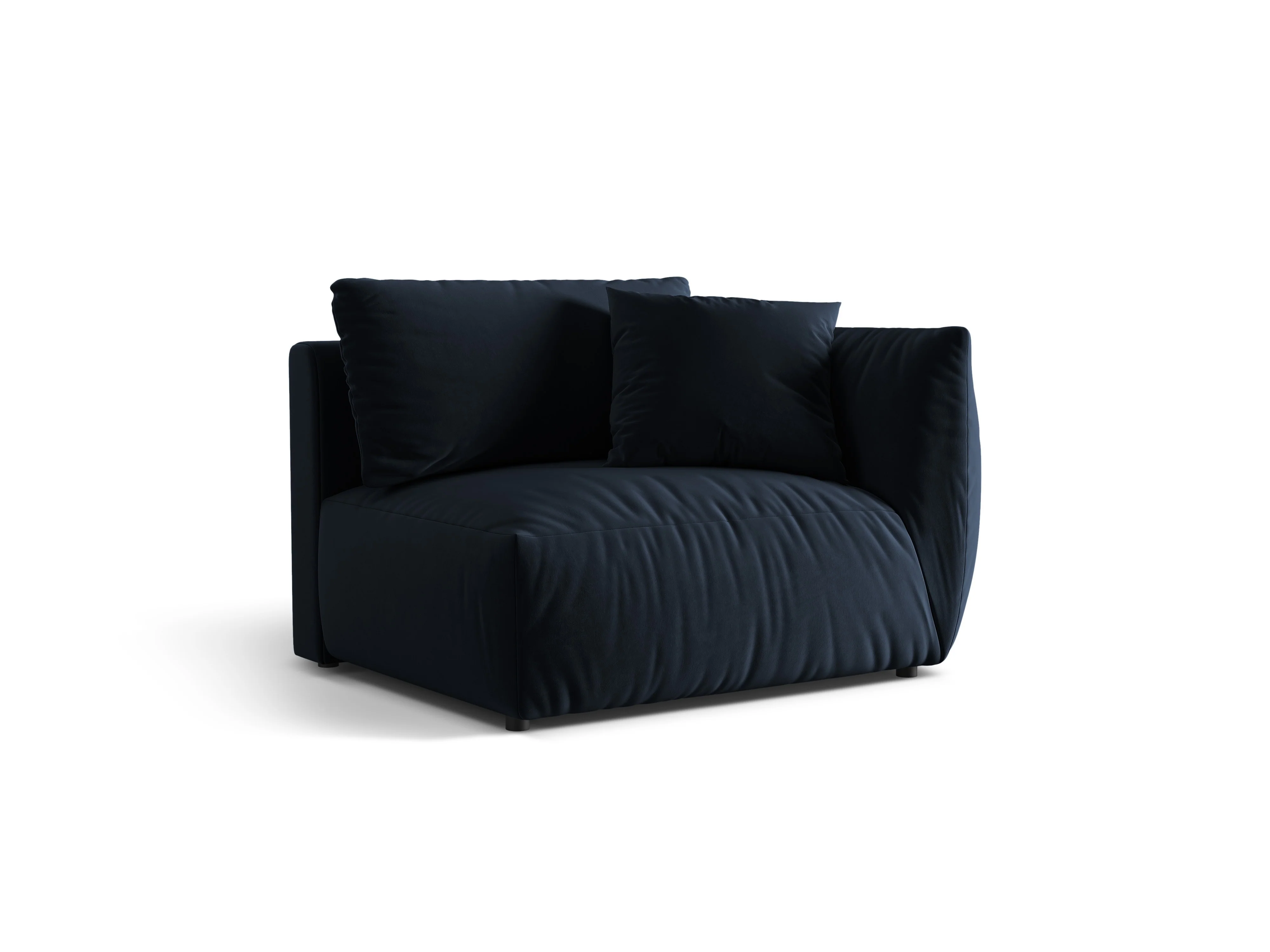 Sofa modułowa aksamitna CHRIS - element szeroki prawostronny granat królewski - Image 4