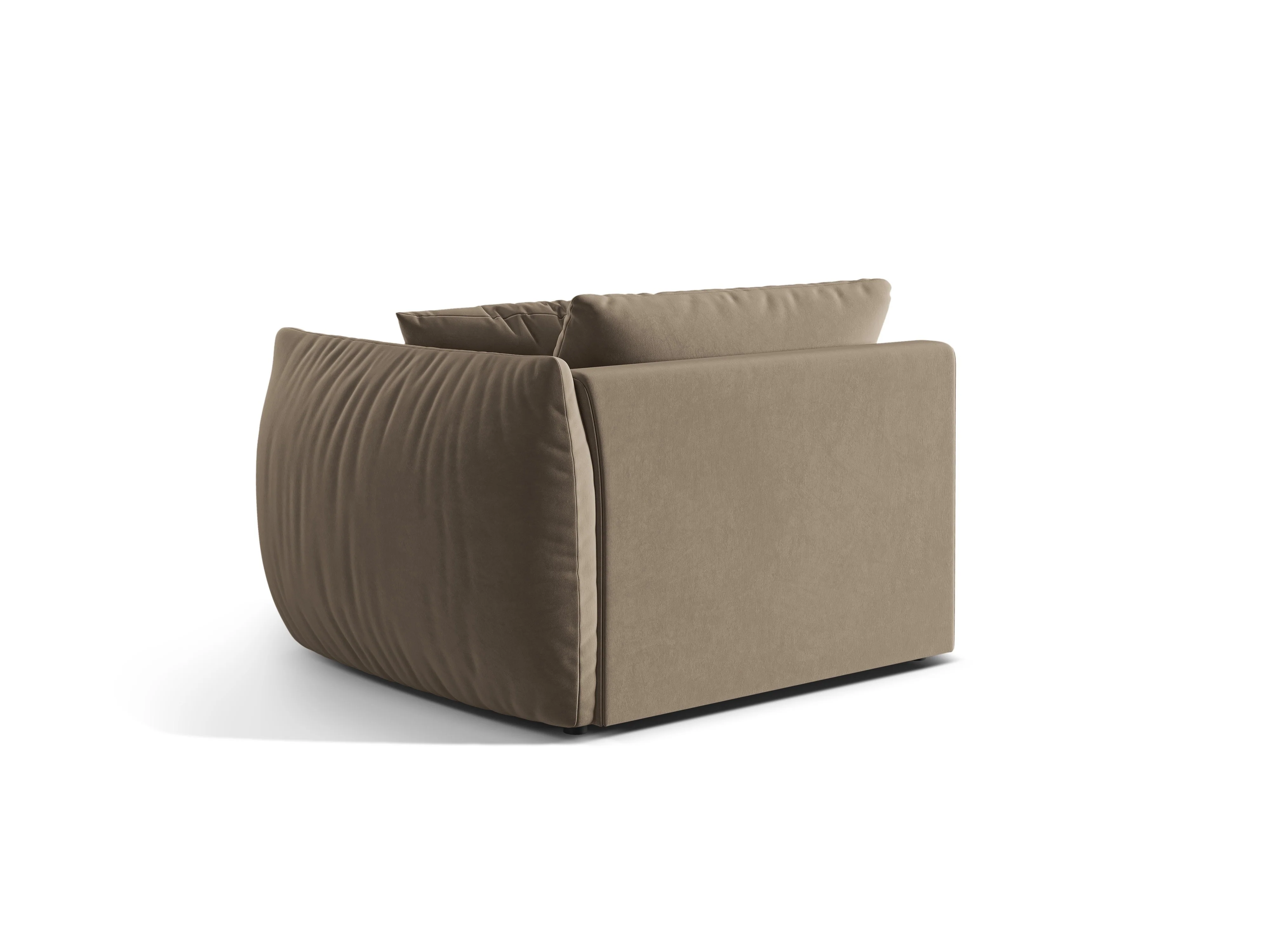 Sofa modułowa aksamitna CHRIS - element prawostronny jasnobrązowy - Image 5
