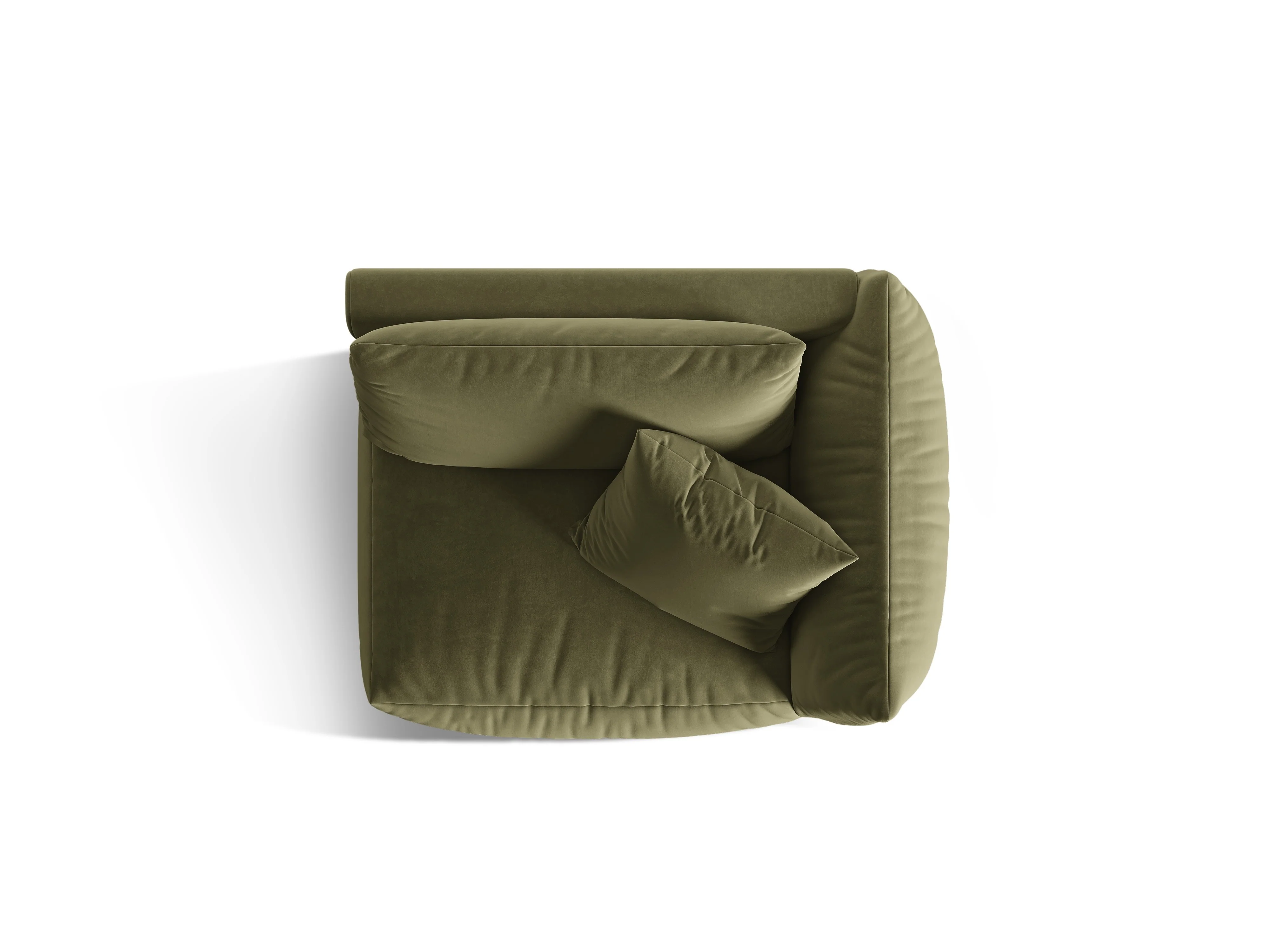 Sofa modułowa aksamitna CHRIS - element prawostronny jasnozielony - Image 3