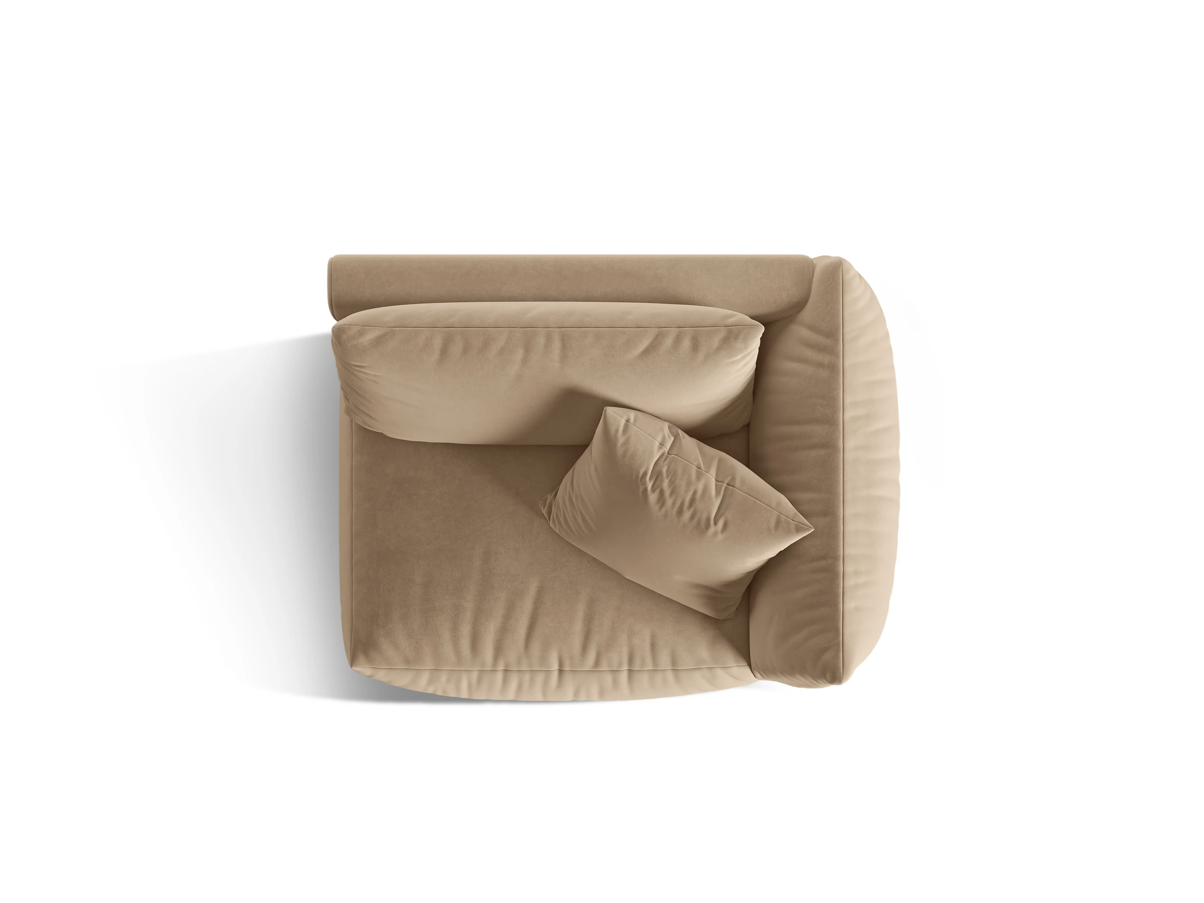 Sofa modułowa aksamitna CHRIS - moduł prawostronny piaskowy - Image 3