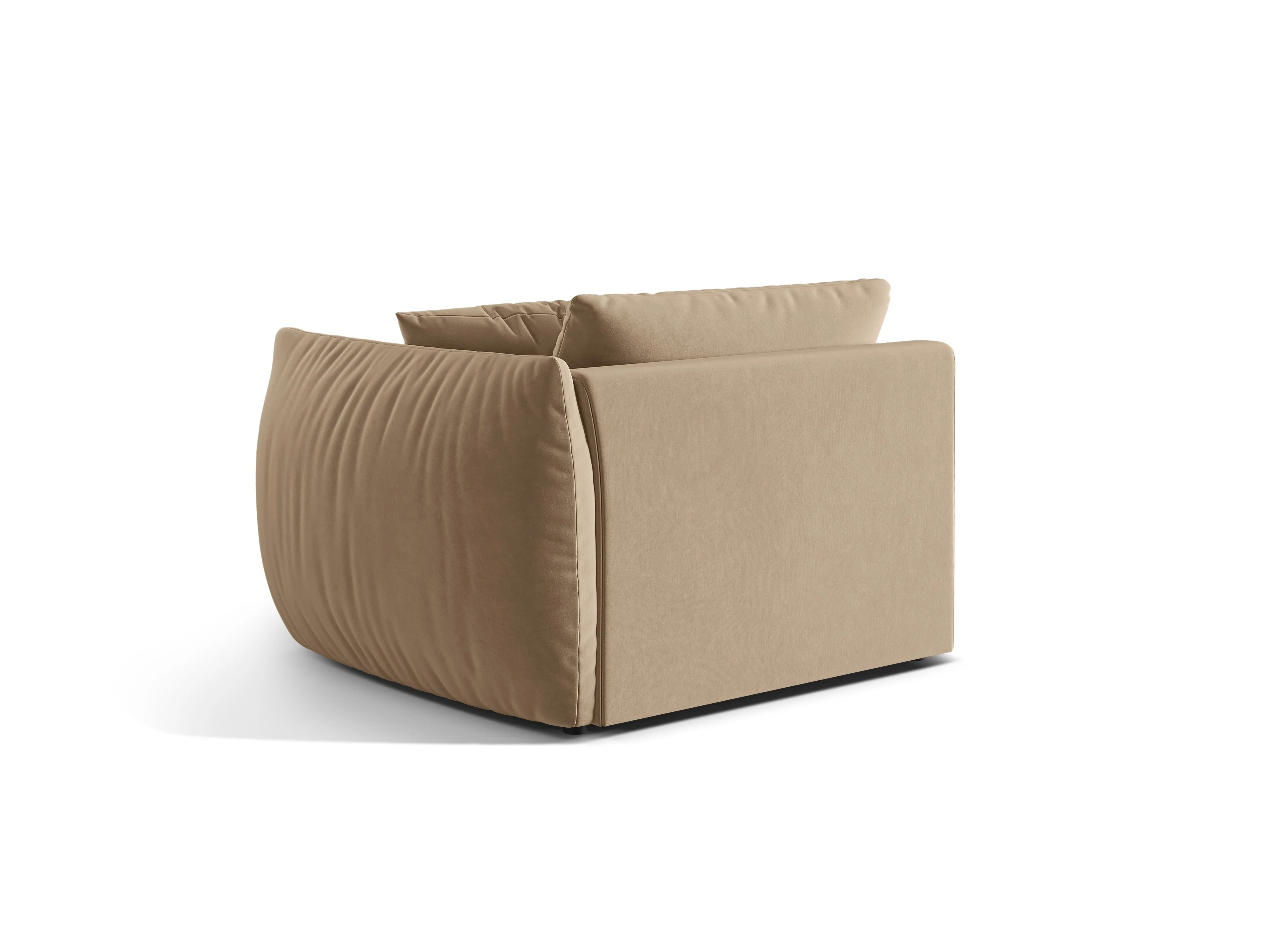 Sofa modułowa aksamitna CHRIS - moduł prawostronny piaskowy - Image 5