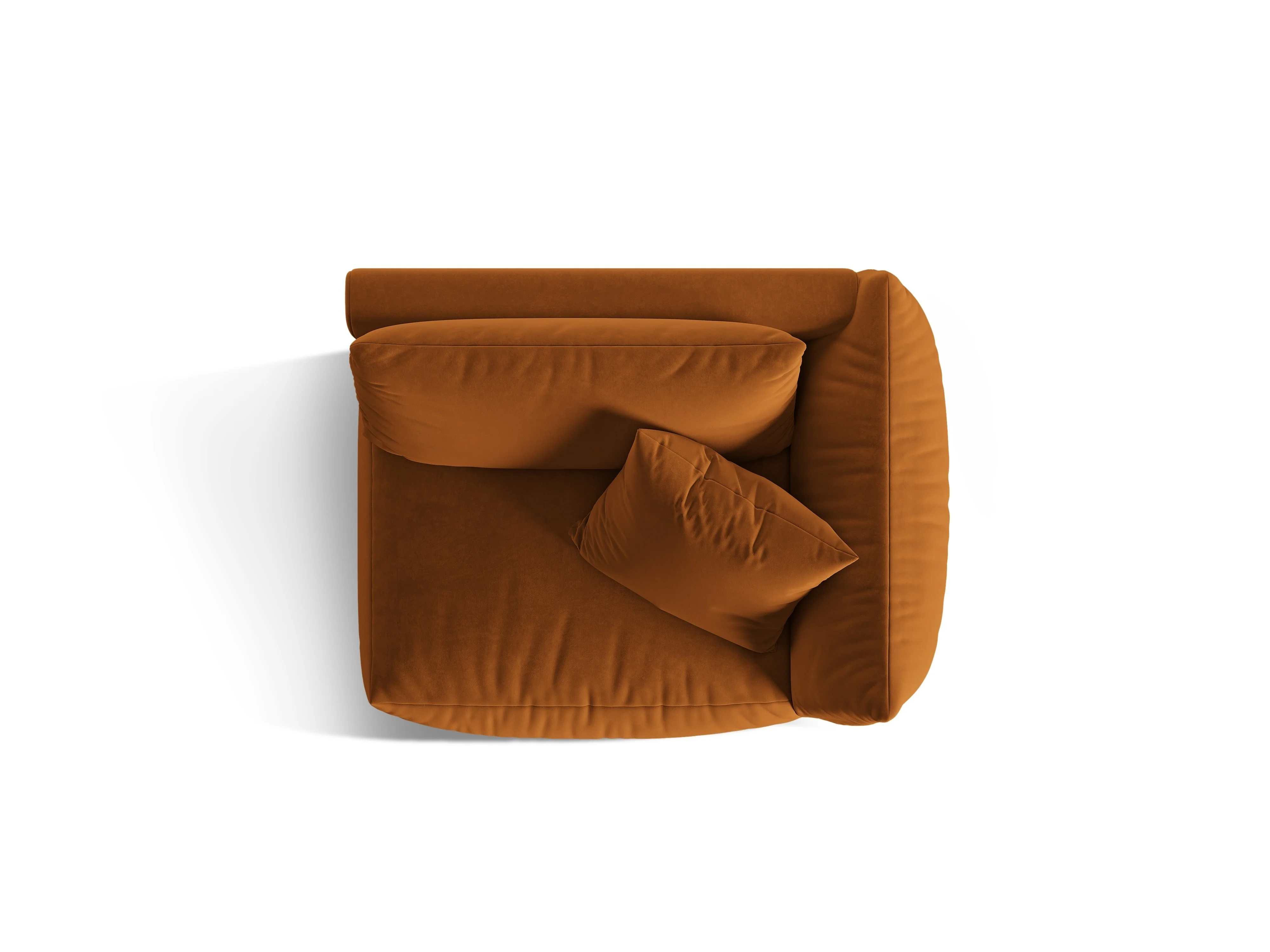Sofa modułowa aksamitna CHRIS - element szeroki prawostronny terracotta - Image 3