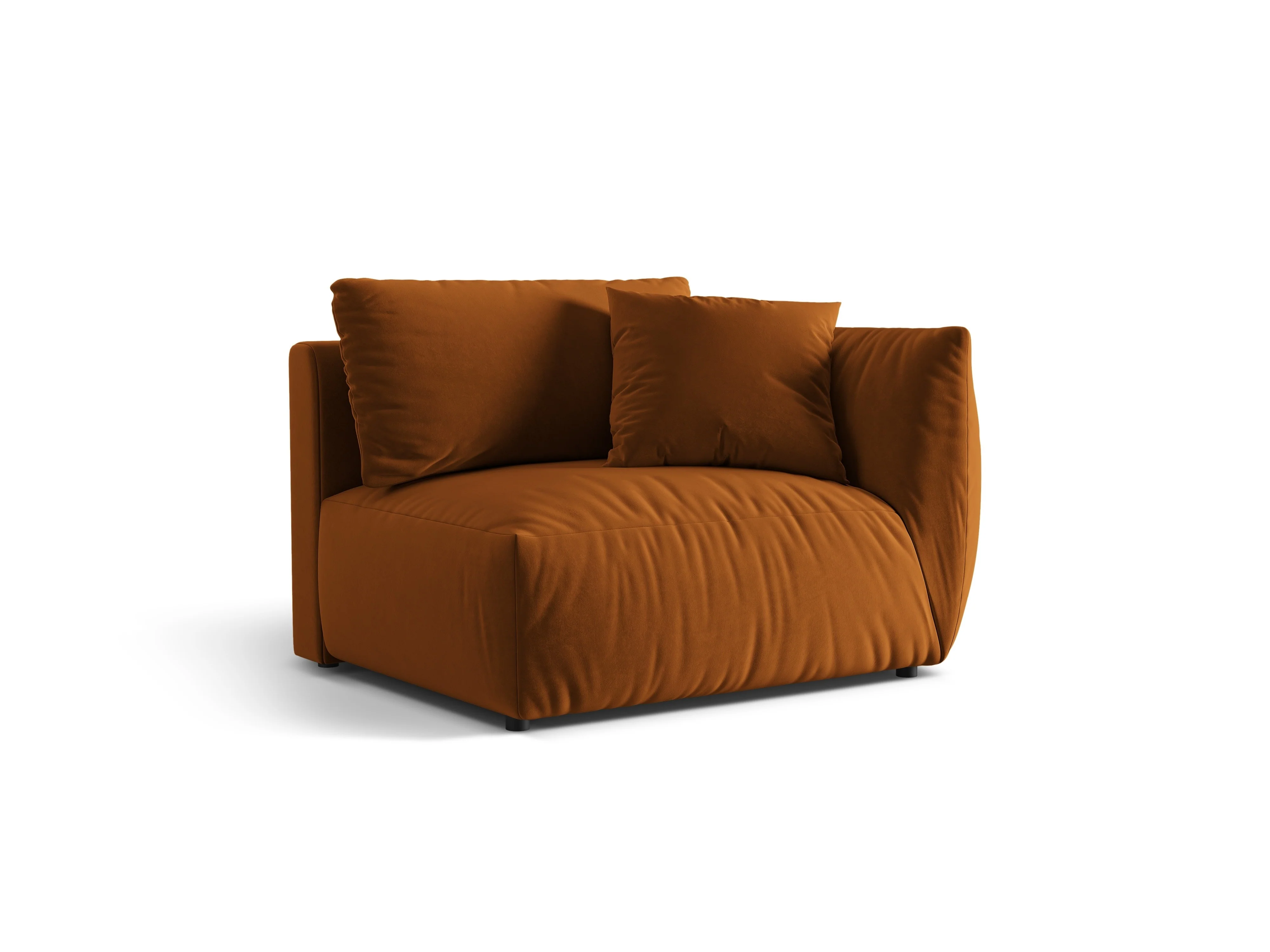 Sofa modułowa aksamitna CHRIS - element szeroki prawostronny terracotta - Image 4