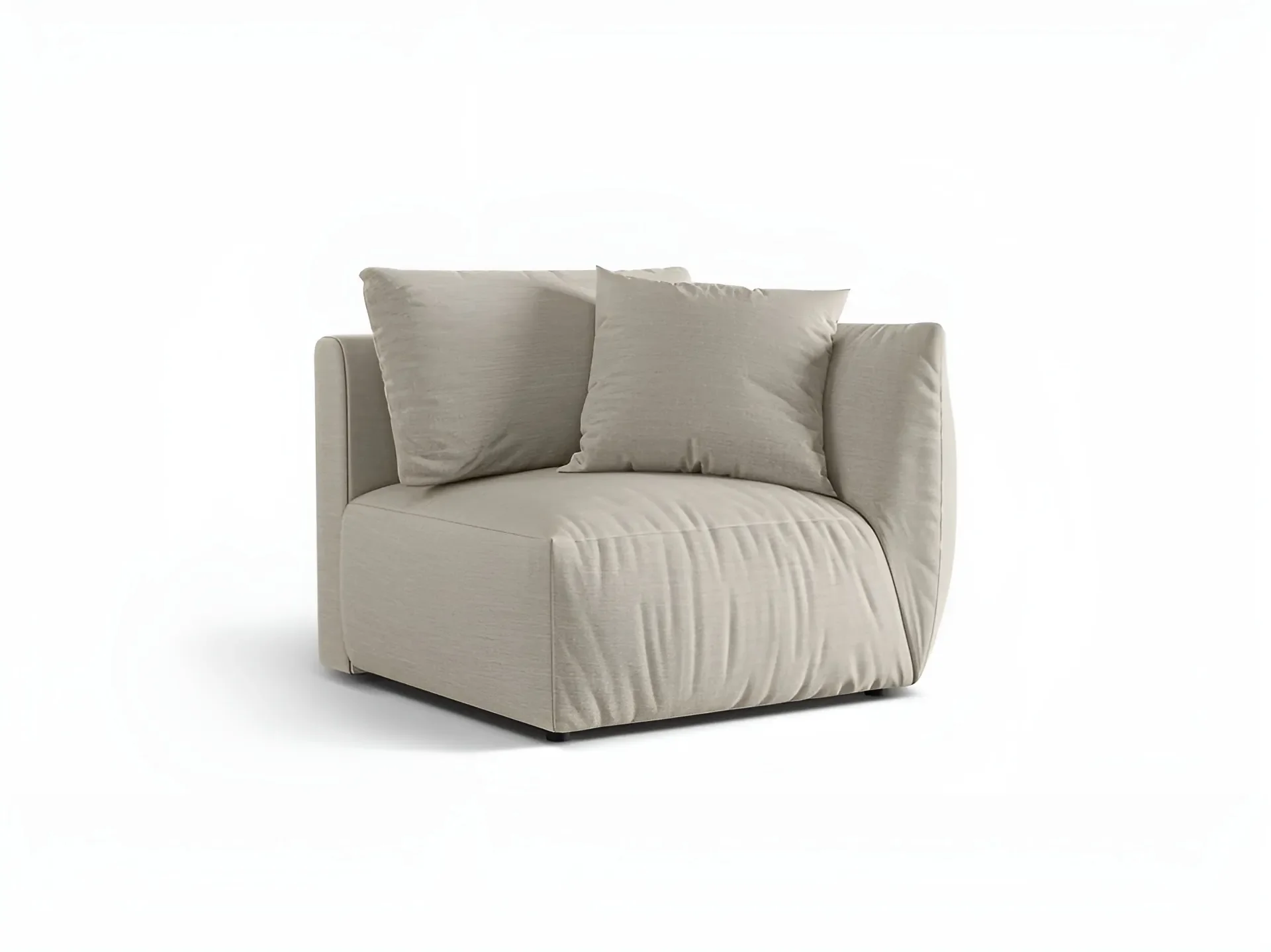 Sofa modułowa CHRIS - element prawostronny kremowy szenil - Image 3